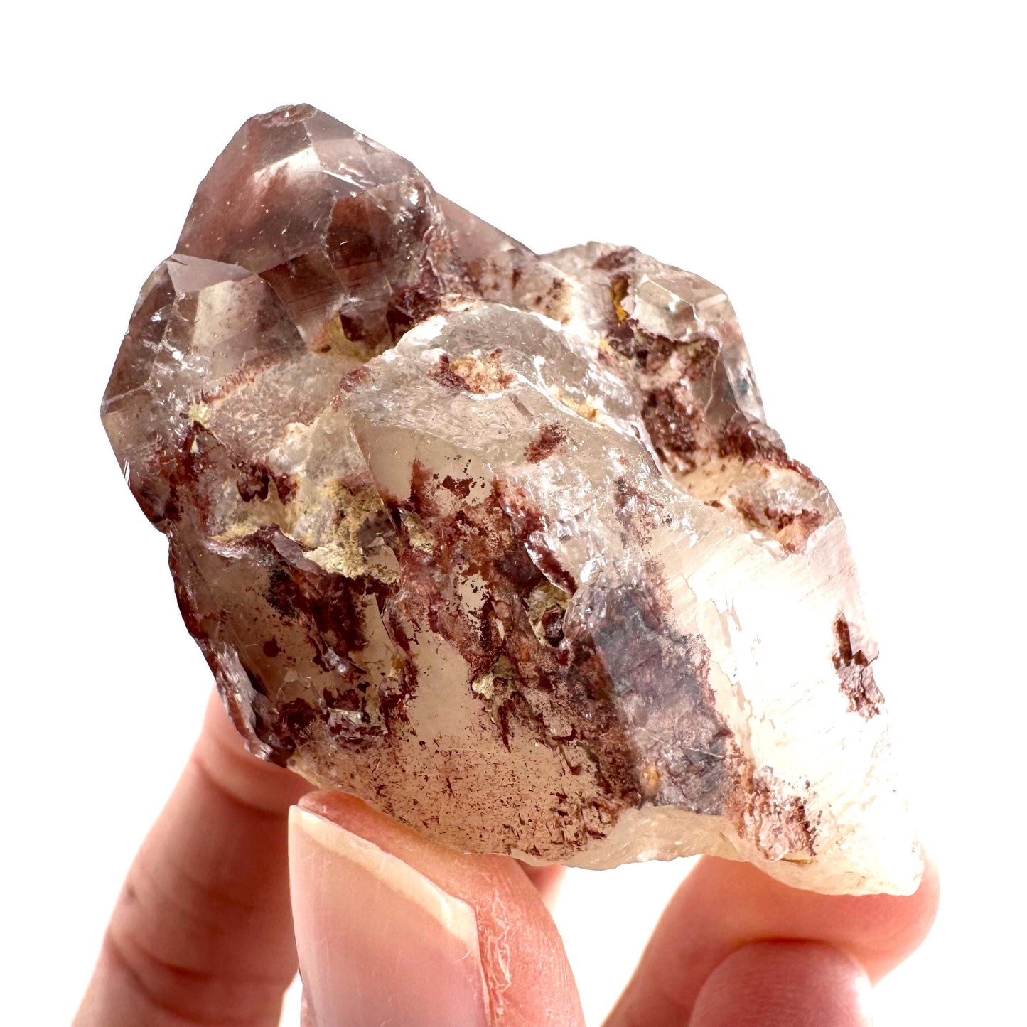 Red Hematite Quartz Crystal | Phantom Fire Quartz, mineral specimen from Zimbabwe