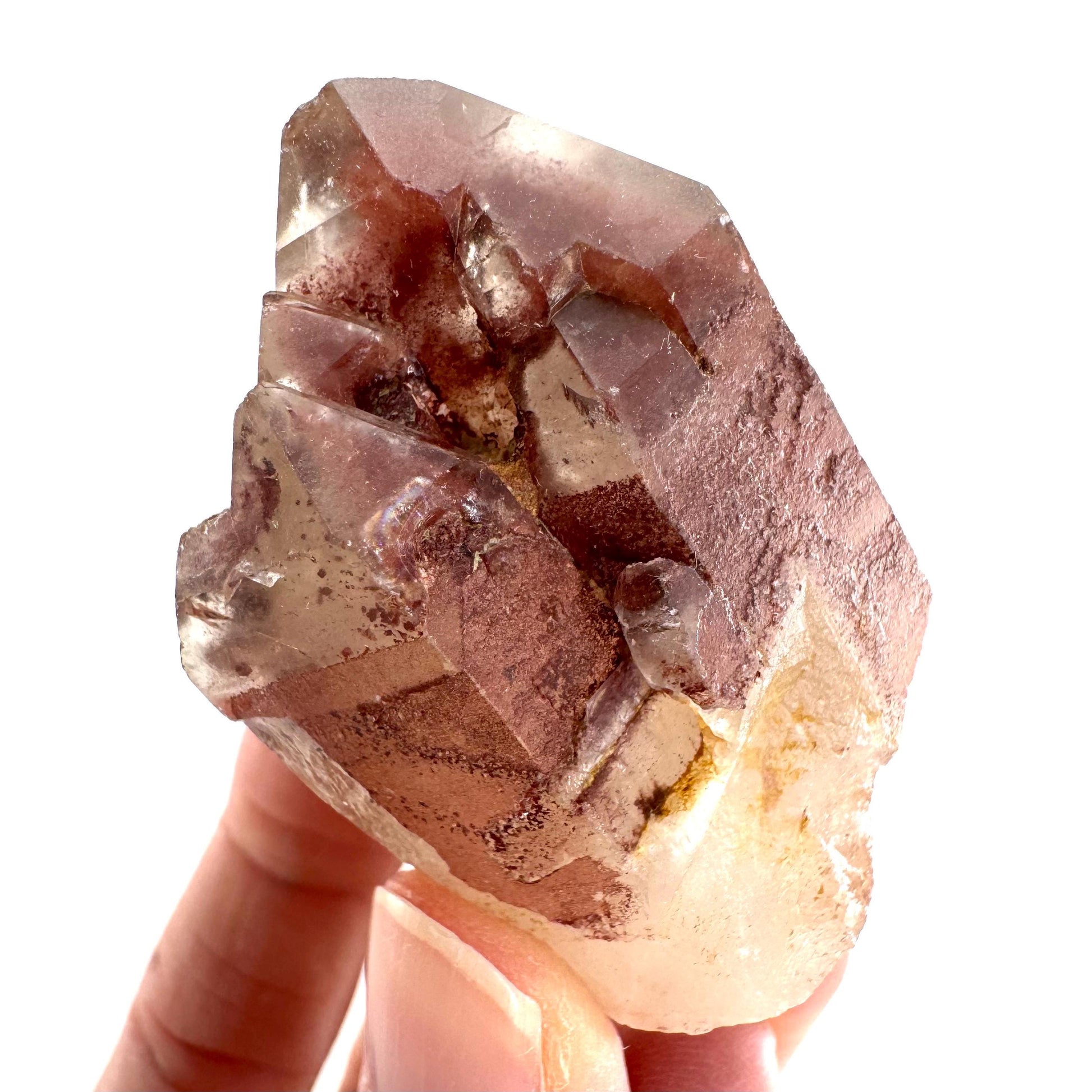 Red Hematite Quartz Crystal | Phantom Fire Quartz, mineral specimen from Zimbabwe