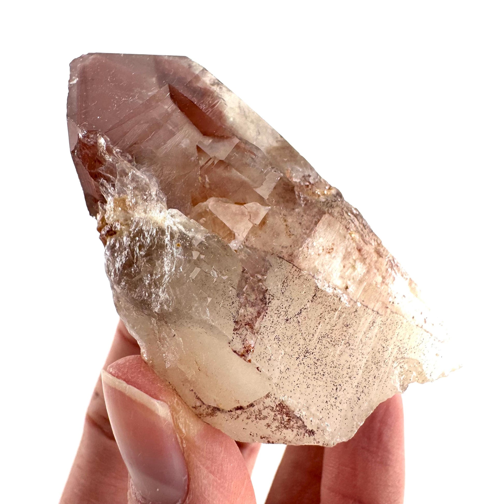 Red Hematite Quartz Crystal | Phantom Fire Quartz, mineral specimen from Zimbabwe