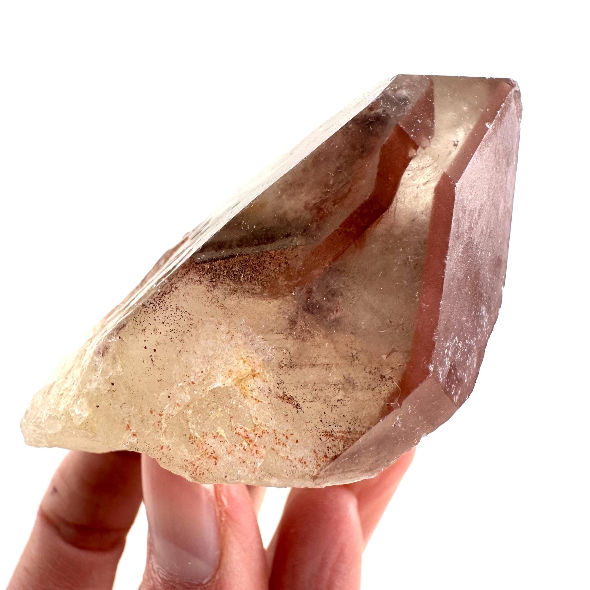 Red Hematite Quartz Crystal | Phantom Fire Quartz, mineral specimen from Zimbabwe