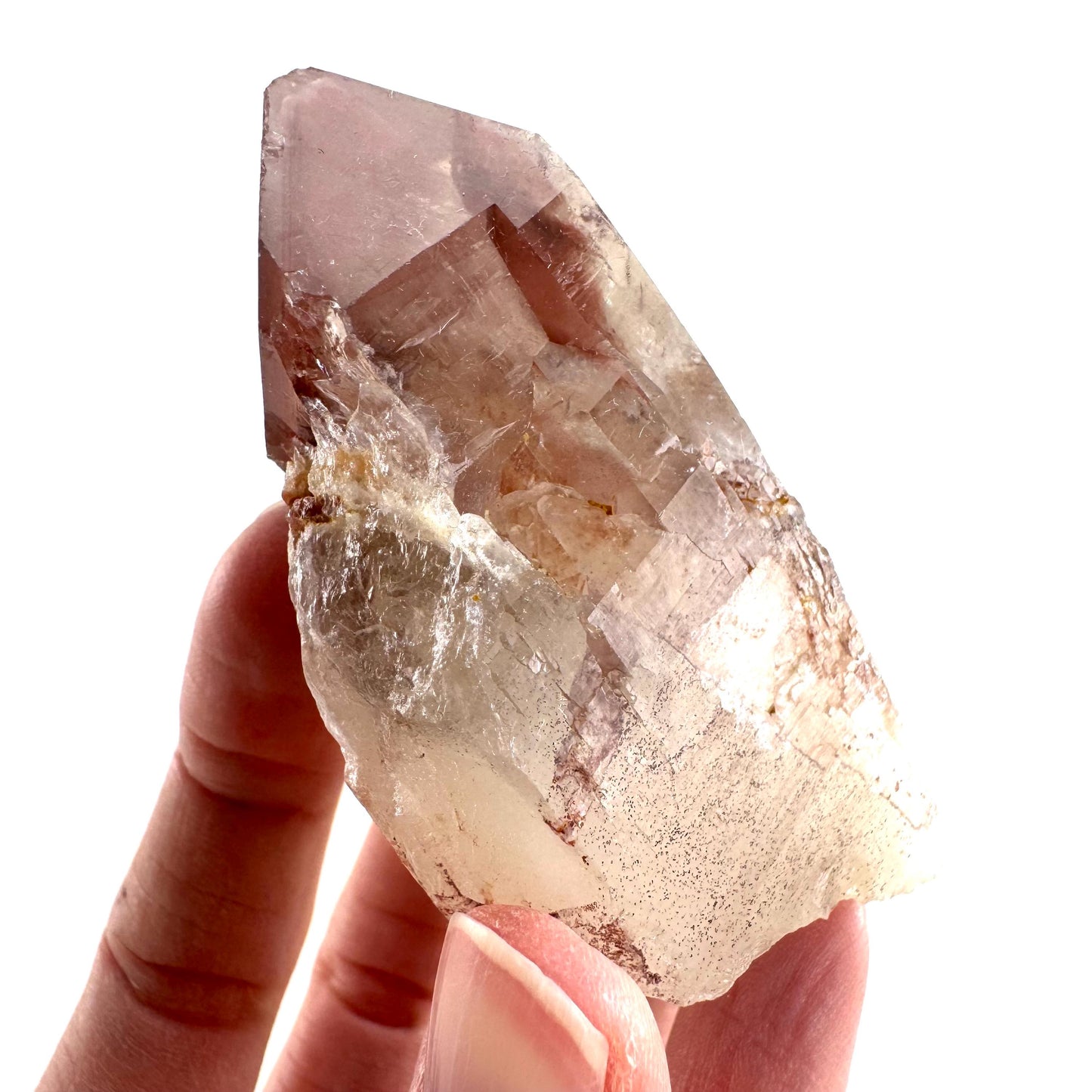 Red Hematite Quartz Crystal | Phantom Fire Quartz, mineral specimen from Zimbabwe