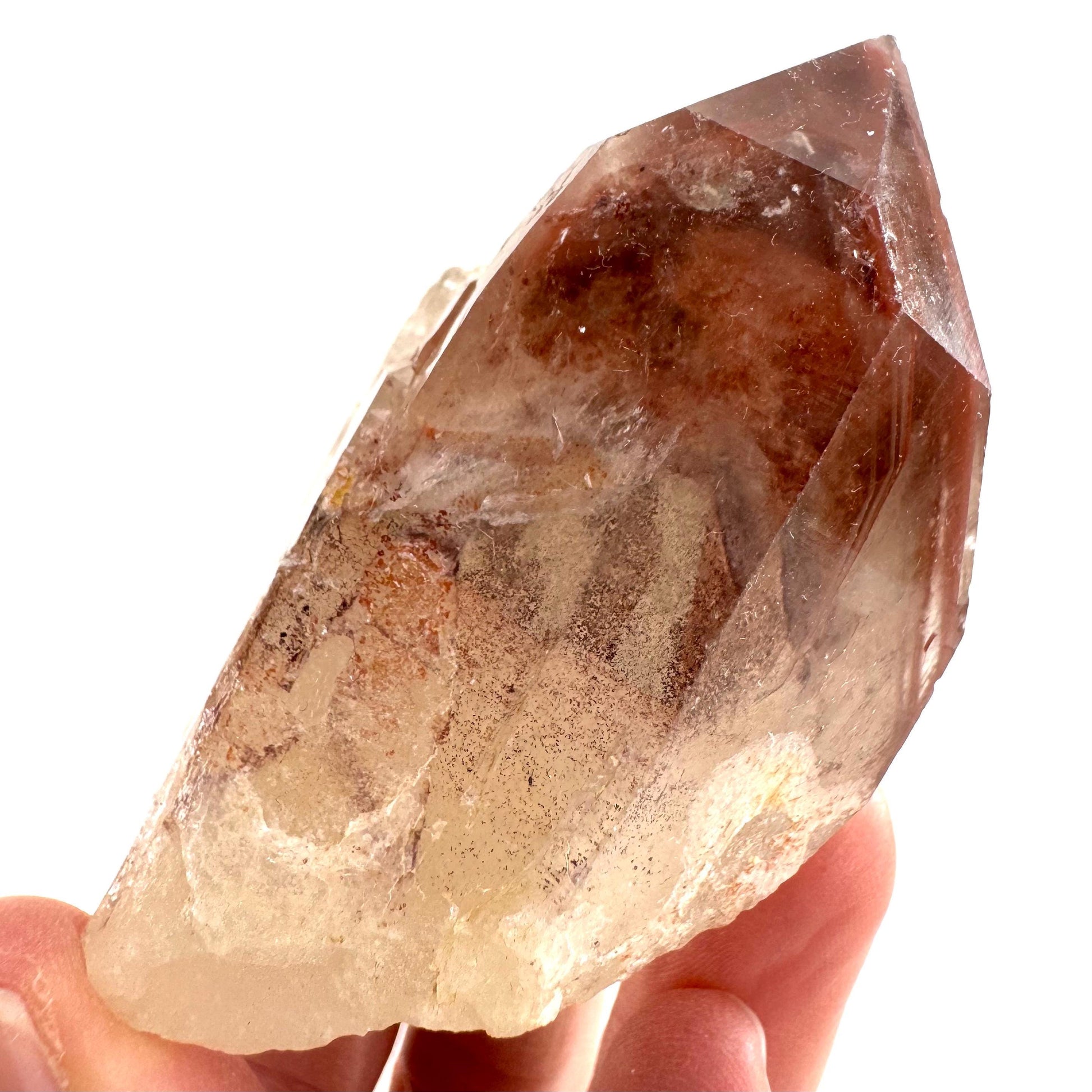 Red Hematite Quartz Crystal | Phantom Fire Quartz, mineral specimen from Zimbabwe