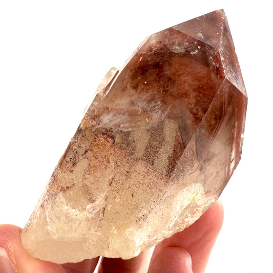 Red Hematite Quartz Crystal | Phantom Fire Quartz, mineral specimen from Zimbabwe