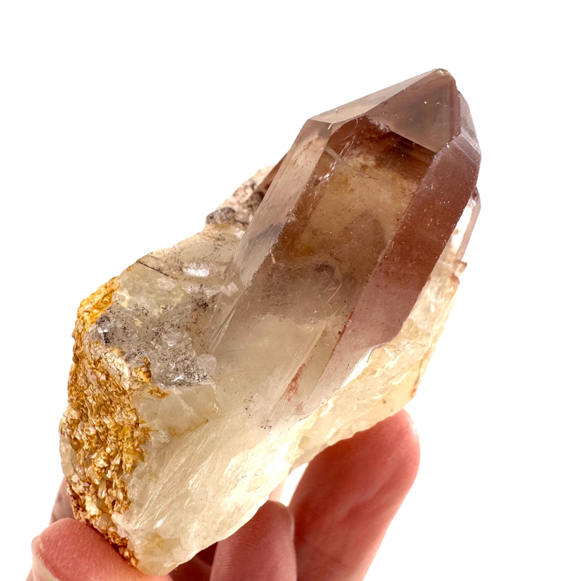 Red Hematite Quartz Crystal | Phantom Fire Quartz, mineral specimen from Zimbabwe