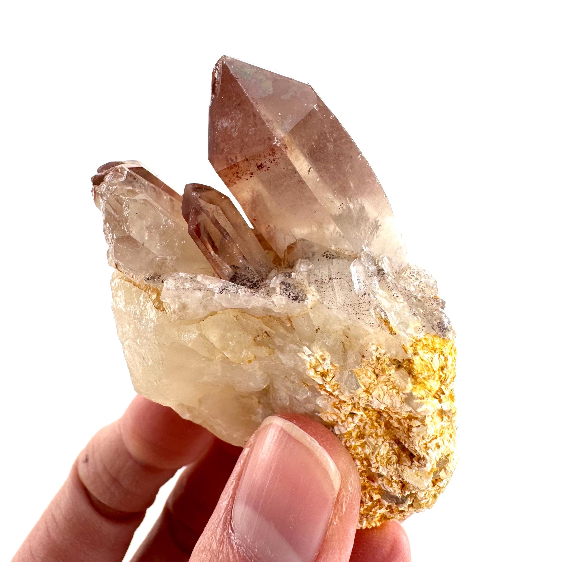 Red Hematite Quartz Crystal | Phantom Fire Quartz, mineral specimen from Zimbabwe