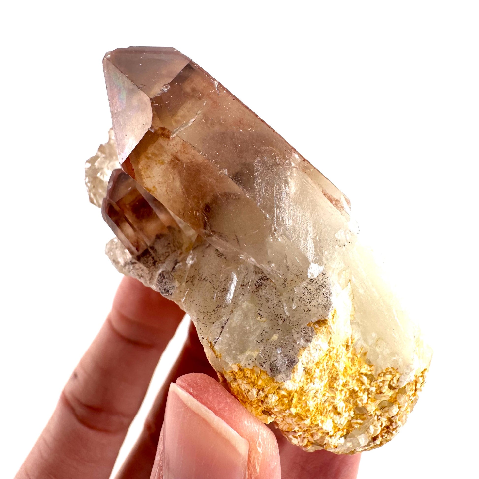 Red Hematite Quartz Crystal | Phantom Fire Quartz, mineral specimen from Zimbabwe