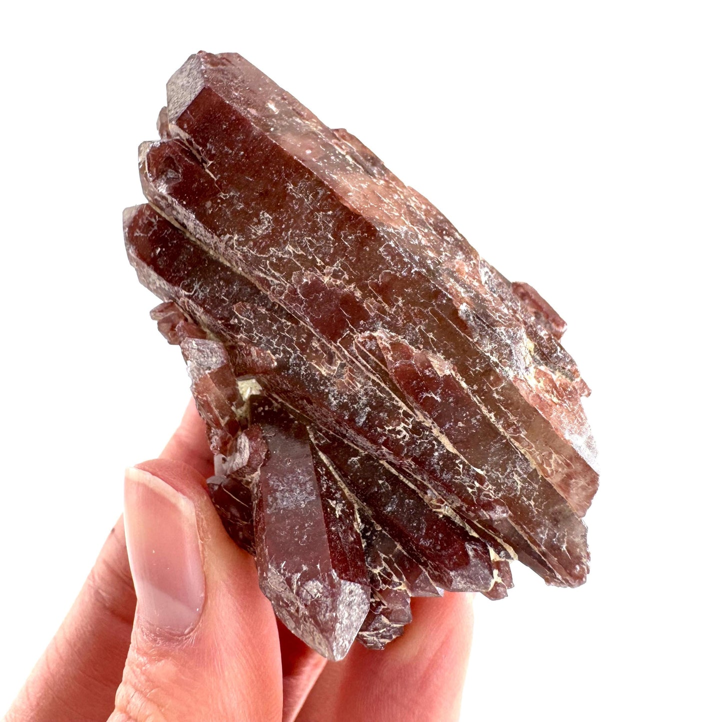 Red Hematite Quartz Crystal | Phantom Fire Quartz, mineral specimen from Zimbabwe