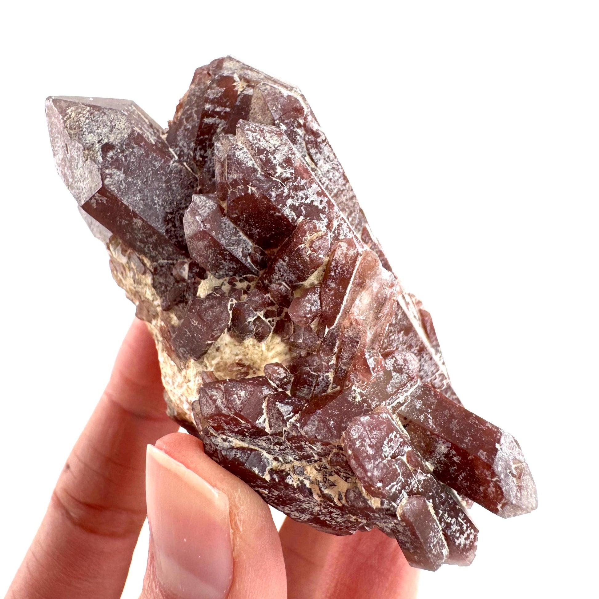 Red Hematite Quartz Crystal | Phantom Fire Quartz, mineral specimen from Zimbabwe