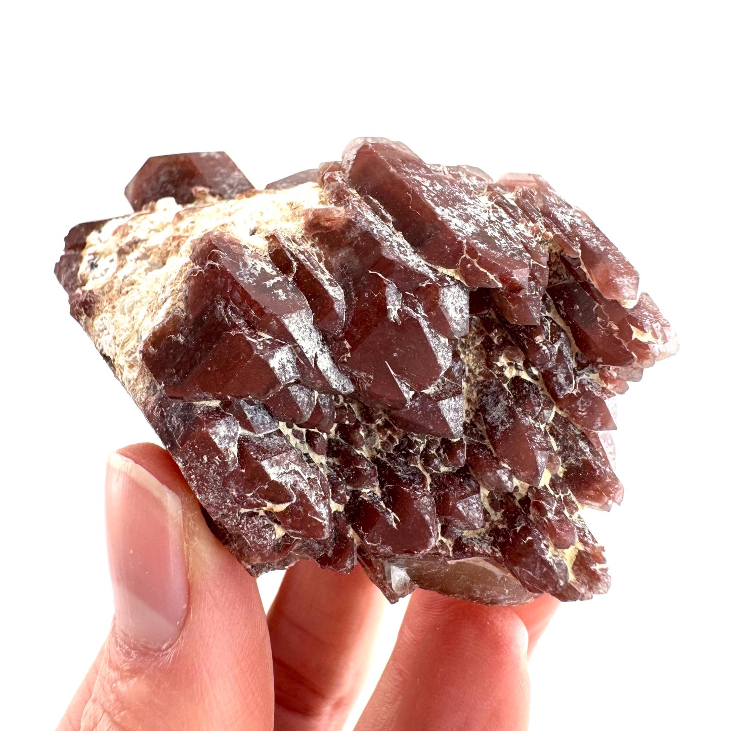 Red Hematite Quartz Crystal | Phantom Fire Quartz, mineral specimen from Zimbabwe
