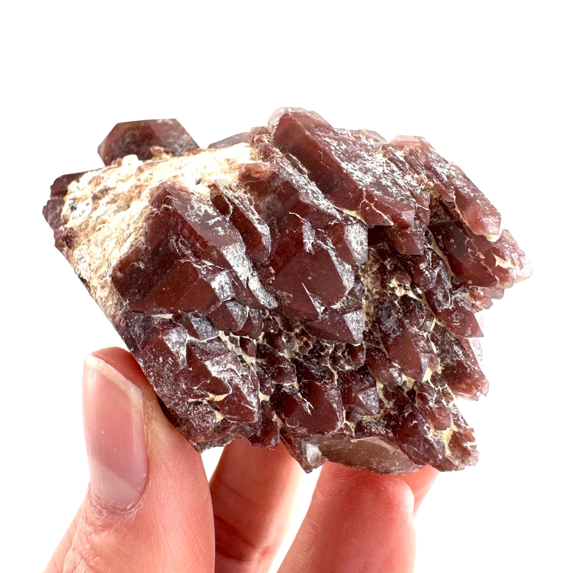 Red Hematite Quartz Crystal | Phantom Fire Quartz, mineral specimen from Zimbabwe