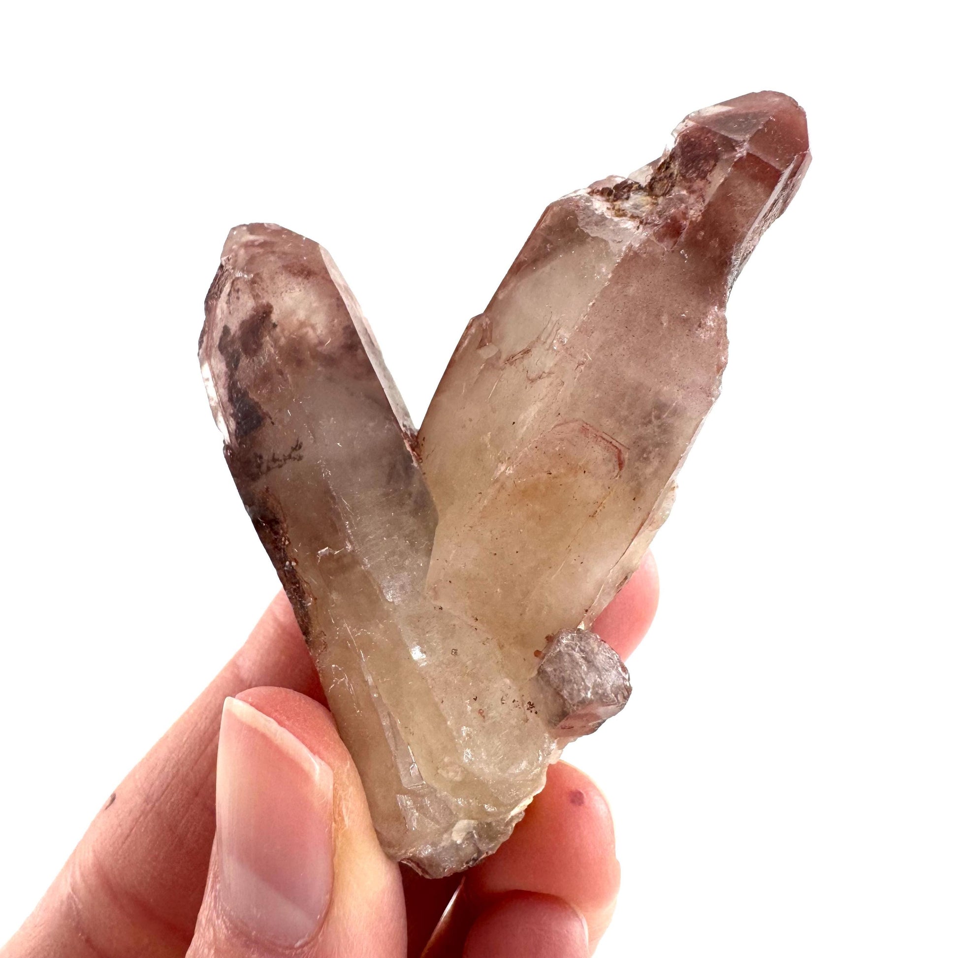 Red Hematite Quartz Crystal | Phantom Fire Quartz, mineral specimen from Zimbabwe