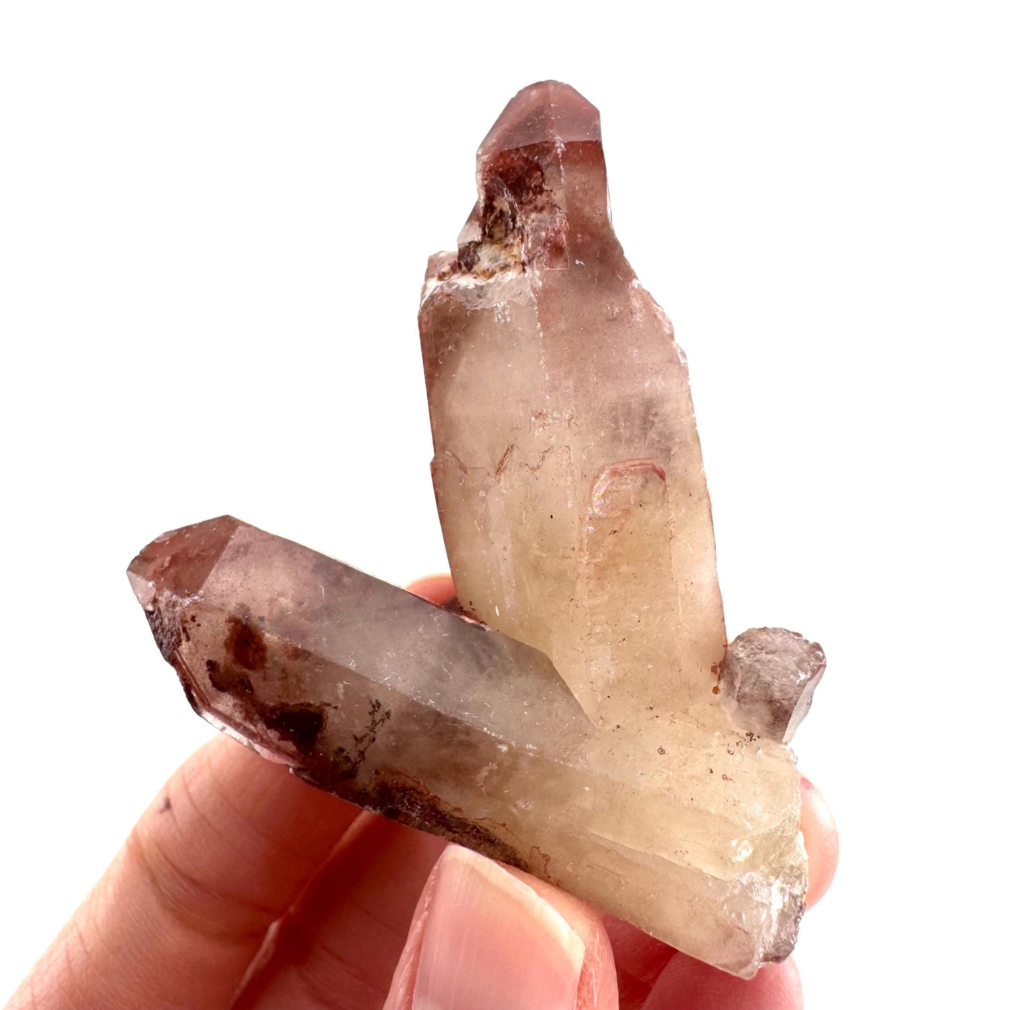 Red Hematite Quartz Crystal | Phantom Fire Quartz, mineral specimen from Zimbabwe