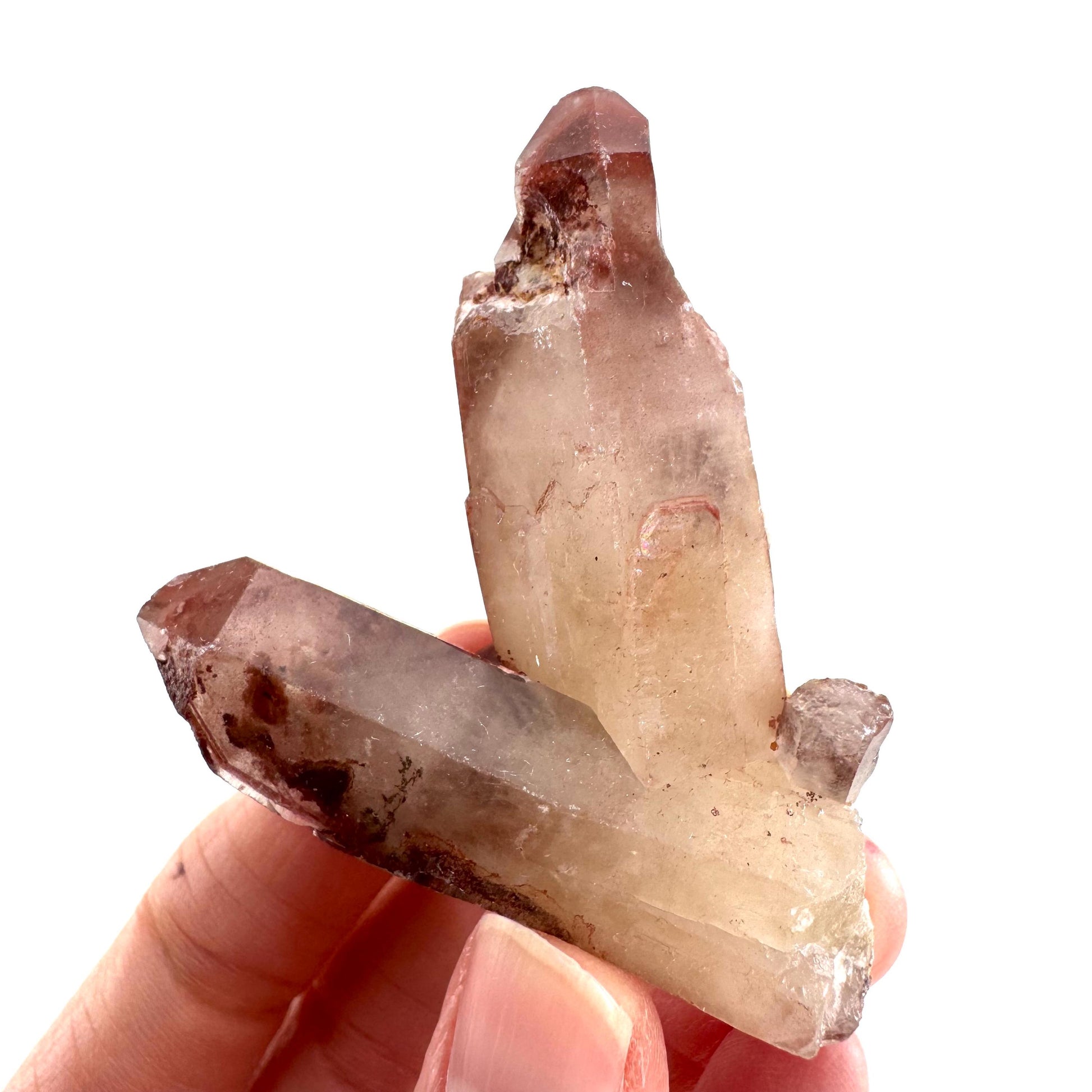 Red Hematite Quartz Crystal | Phantom Fire Quartz, mineral specimen from Zimbabwe