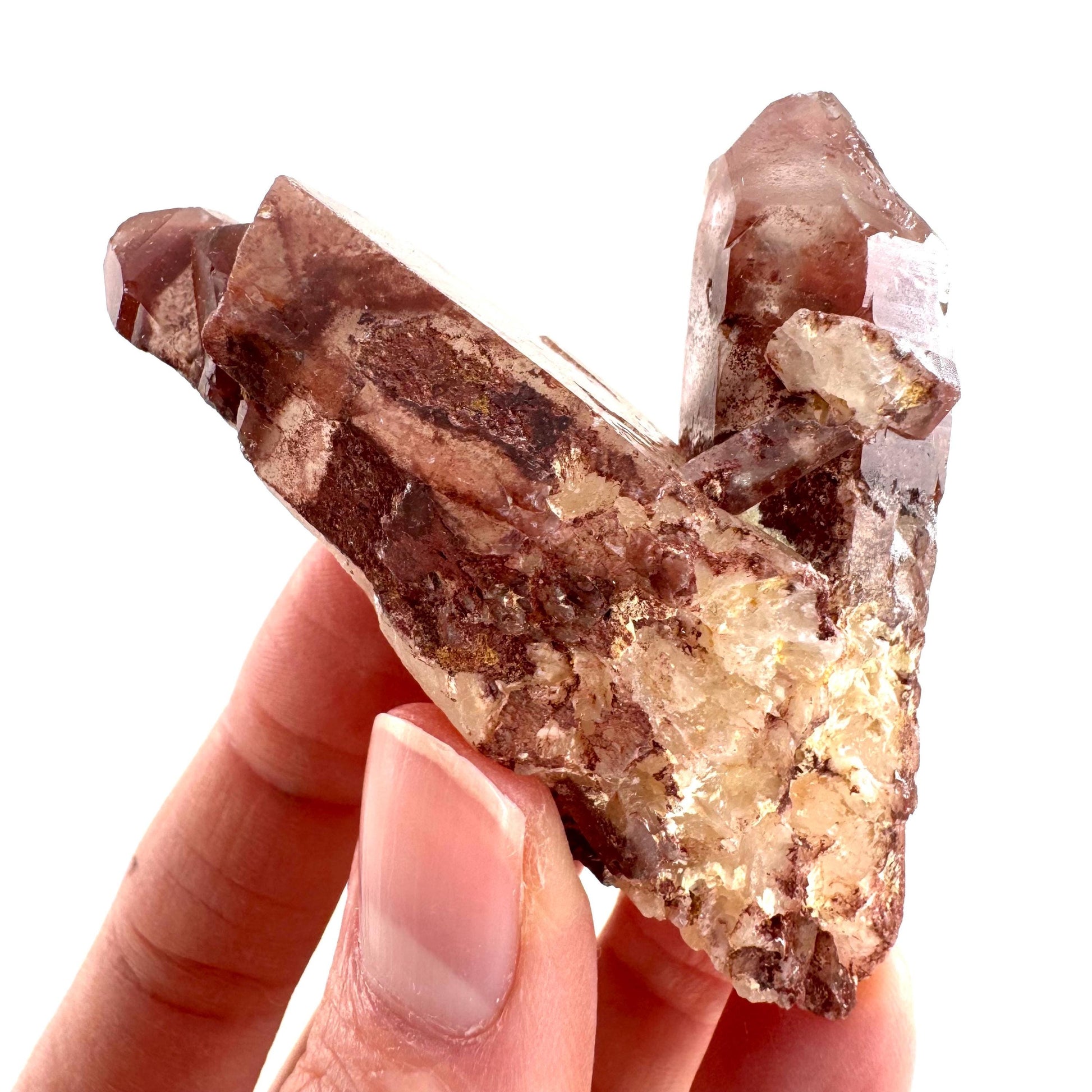 Red Hematite Quartz Crystal | Phantom Fire Quartz, mineral specimen from Zimbabwe