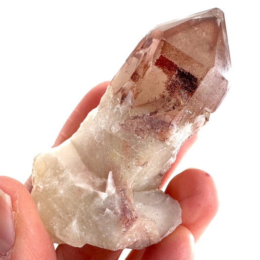 Red Hematite Quartz Crystal | Phantom Fire Quartz, mineral specimen from Zimbabwe