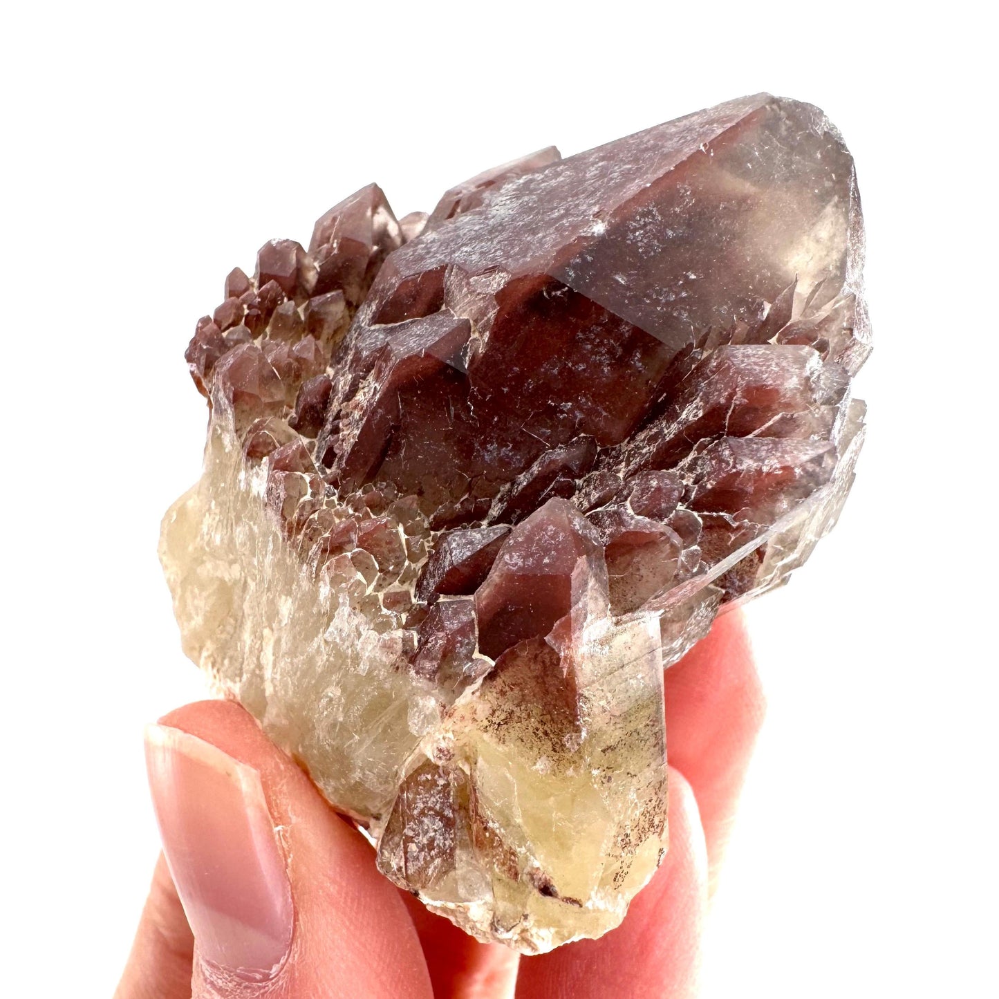 Red Hematite Quartz Crystal | Phantom Fire Quartz, mineral specimen from Zimbabwe