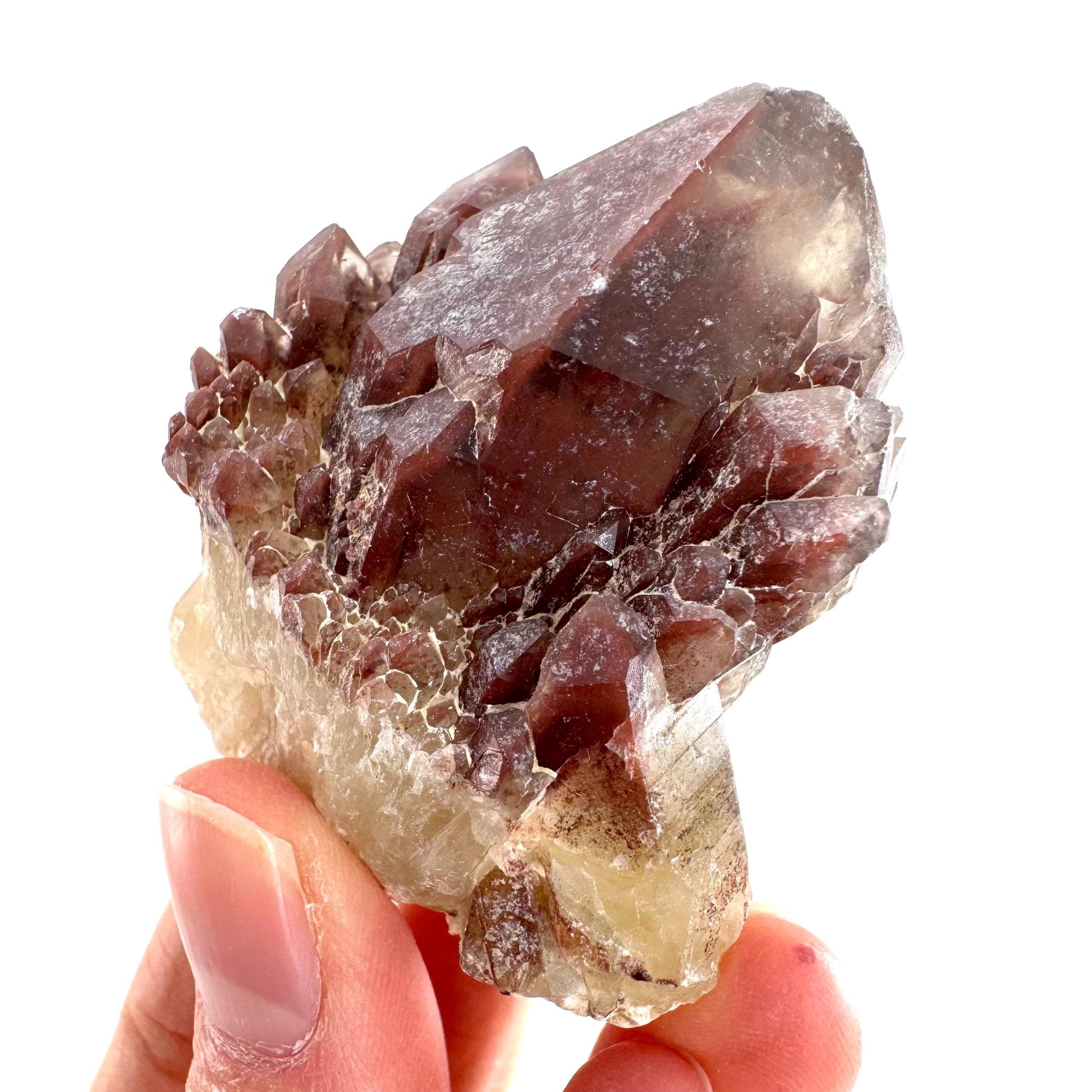 Red Hematite Quartz Crystal | Phantom Fire Quartz, mineral specimen from Zimbabwe