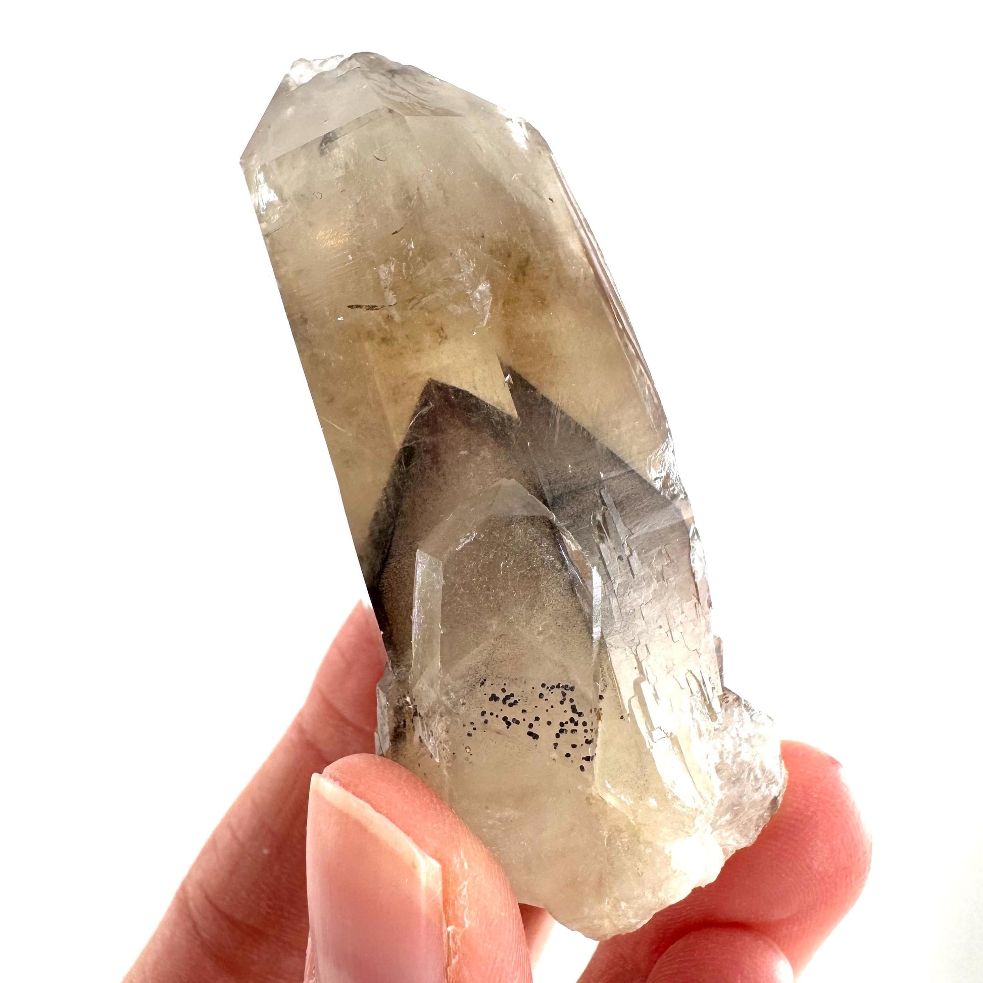 Red Hematite Quartz Crystal | Phantom Fire Quartz, mineral specimen from Zimbabwe