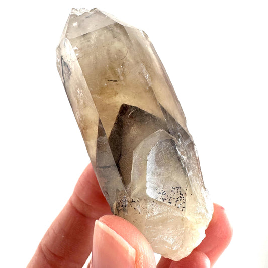 Red Hematite Quartz Crystal | Phantom Fire Quartz, mineral specimen from Zimbabwe