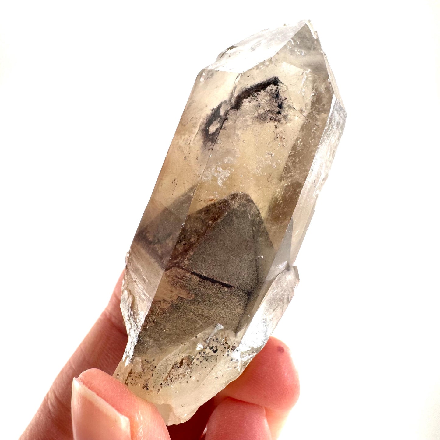 Red Hematite Quartz Crystal | Phantom Fire Quartz, mineral specimen from Zimbabwe