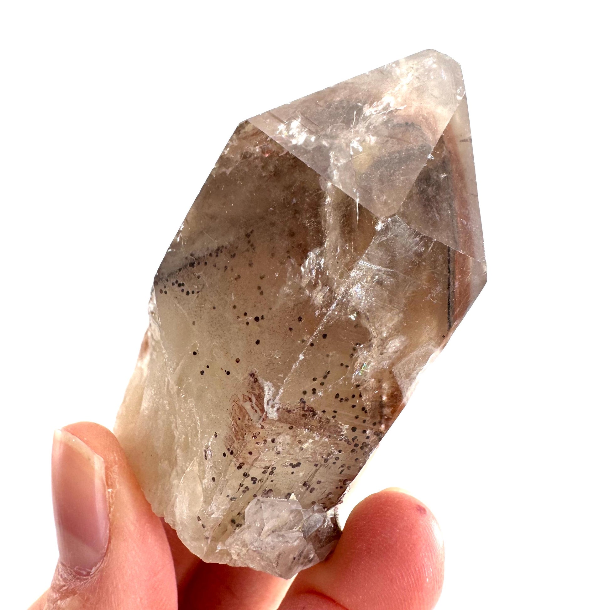 Red Hematite Quartz Crystal | Phantom Fire Quartz, mineral specimen from Zimbabwe