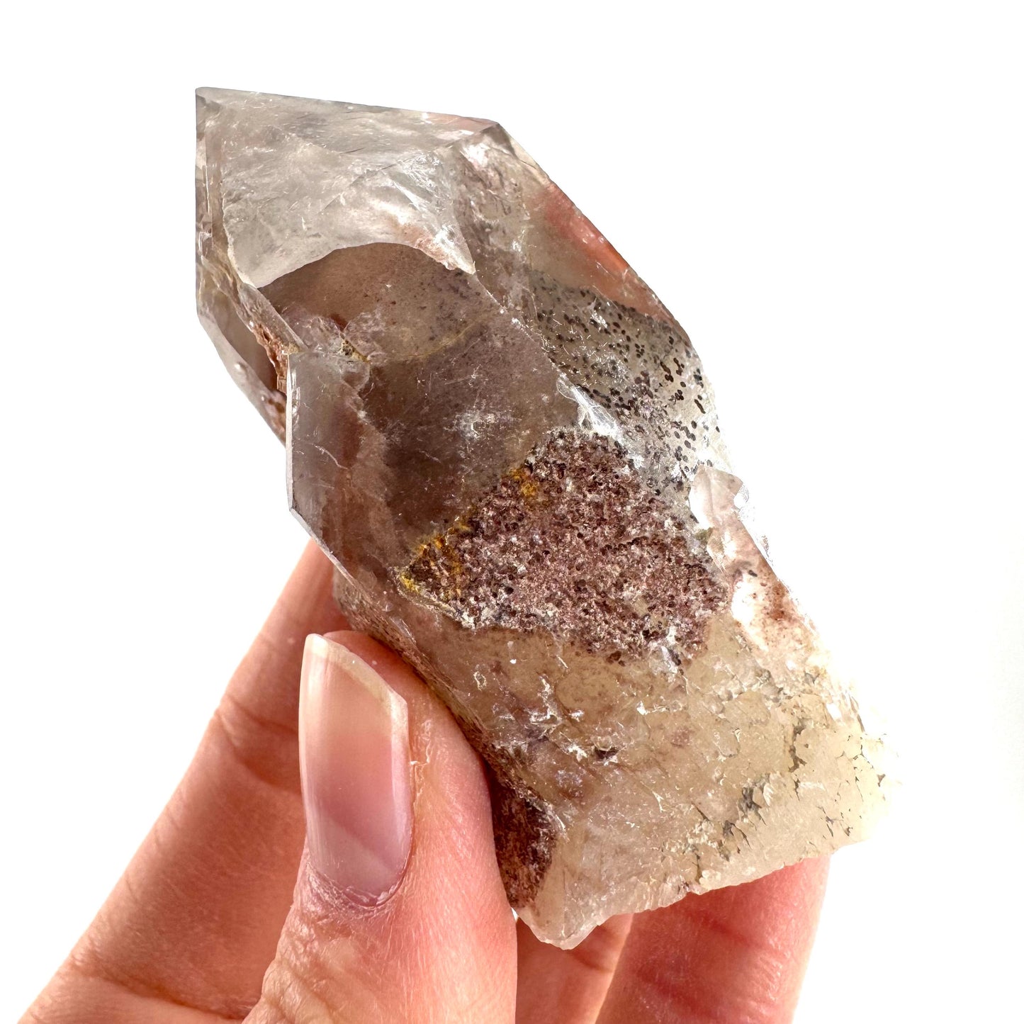 Red Hematite Quartz Crystal | Phantom Fire Quartz, mineral specimen from Zimbabwe