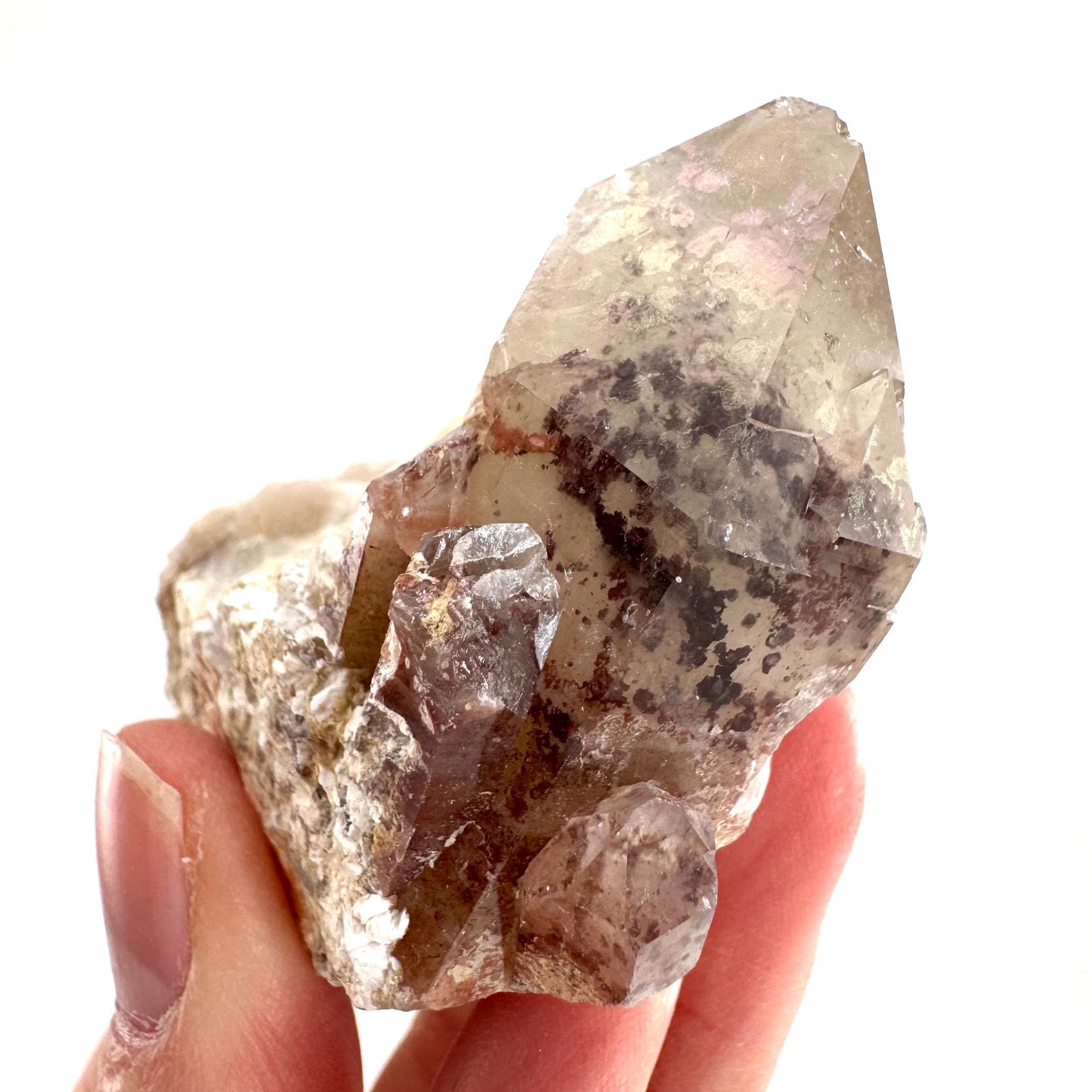 Red Hematite Quartz Crystal | Phantom Fire Quartz, mineral specimen from Zimbabwe