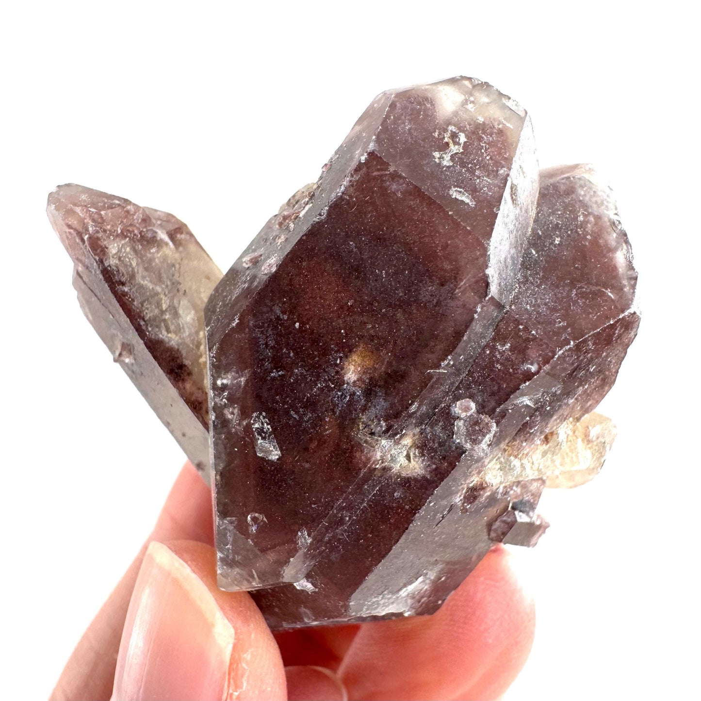 Red Hematite Quartz Crystal | Phantom Fire Quartz, mineral specimen from Zimbabwe