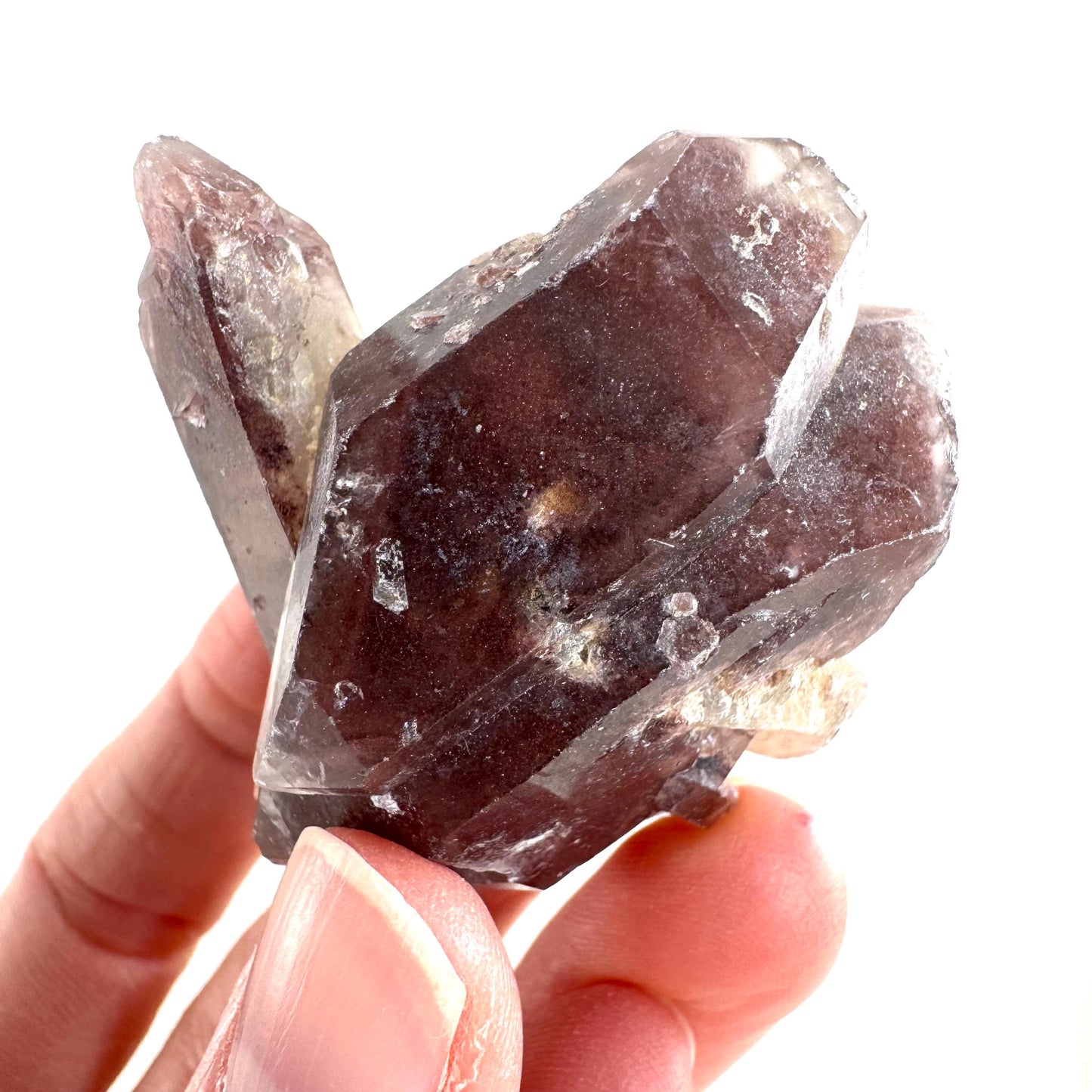 Red Hematite Quartz Crystal | Phantom Fire Quartz, mineral specimen from Zimbabwe