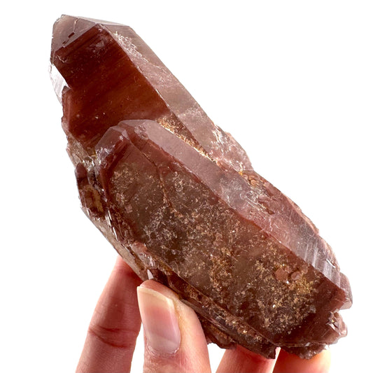 Red Hematite Quartz Crystal | Phantom Fire Quartz, mineral specimen from Zimbabwe