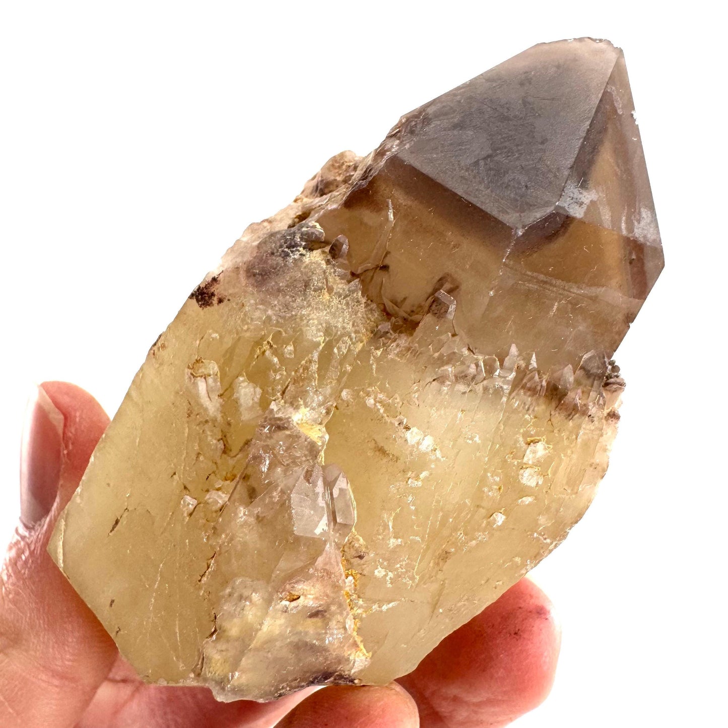 Red Hematite Quartz Crystal | Phantom Fire Quartz, mineral specimen from Zimbabwe