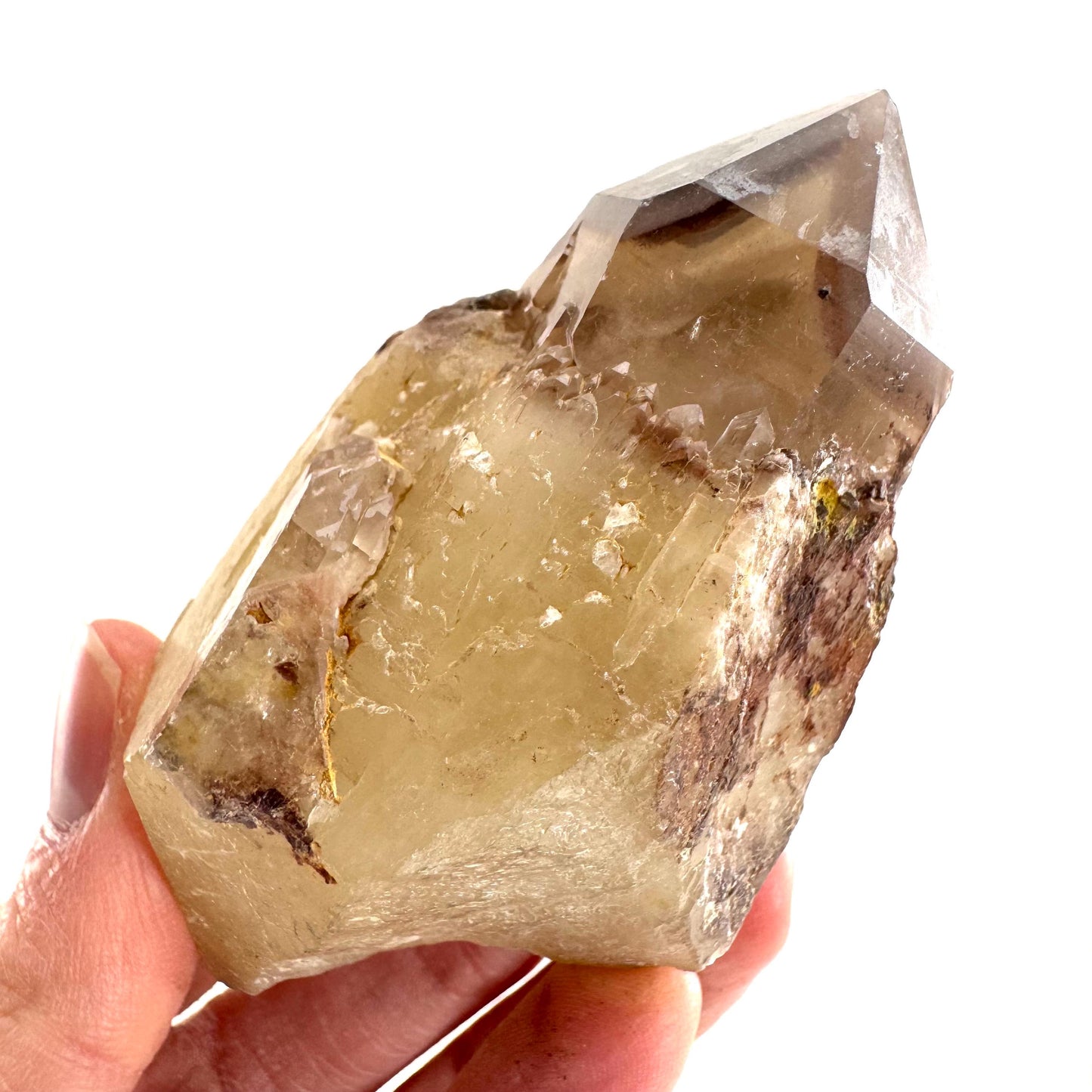 Red Hematite Quartz Crystal | Phantom Fire Quartz, mineral specimen from Zimbabwe