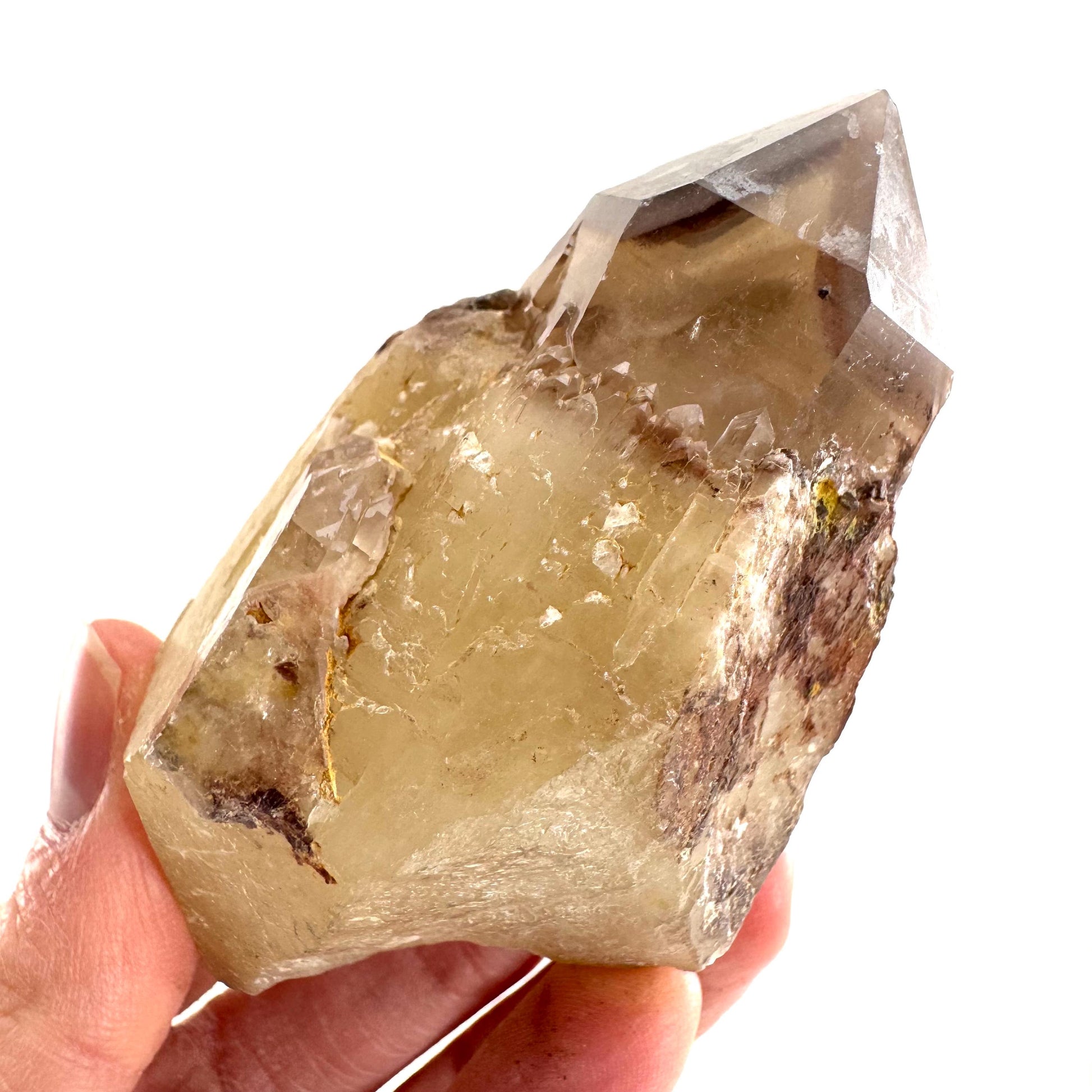 Red Hematite Quartz Crystal | Phantom Fire Quartz, mineral specimen from Zimbabwe