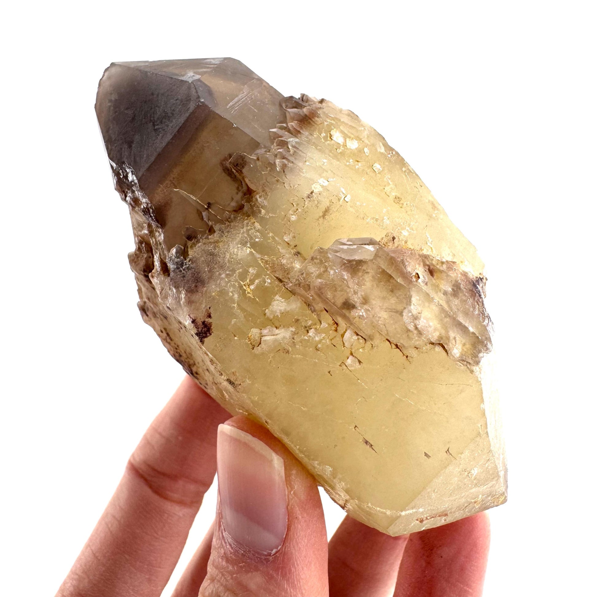 Red Hematite Quartz Crystal | Phantom Fire Quartz, mineral specimen from Zimbabwe