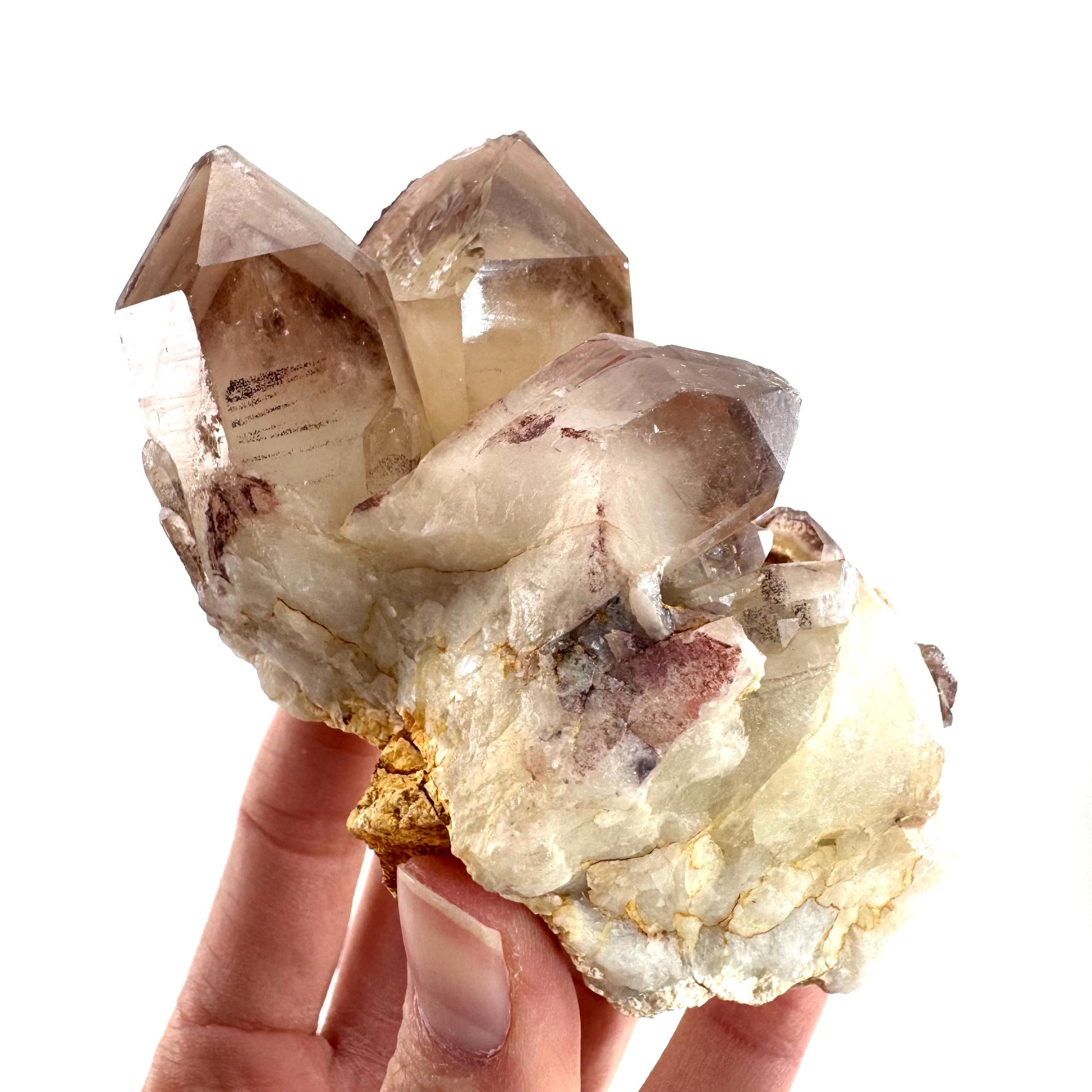 Red Hematite Quartz Crystal | Phantom Fire Quartz, mineral specimen from Zimbabwe