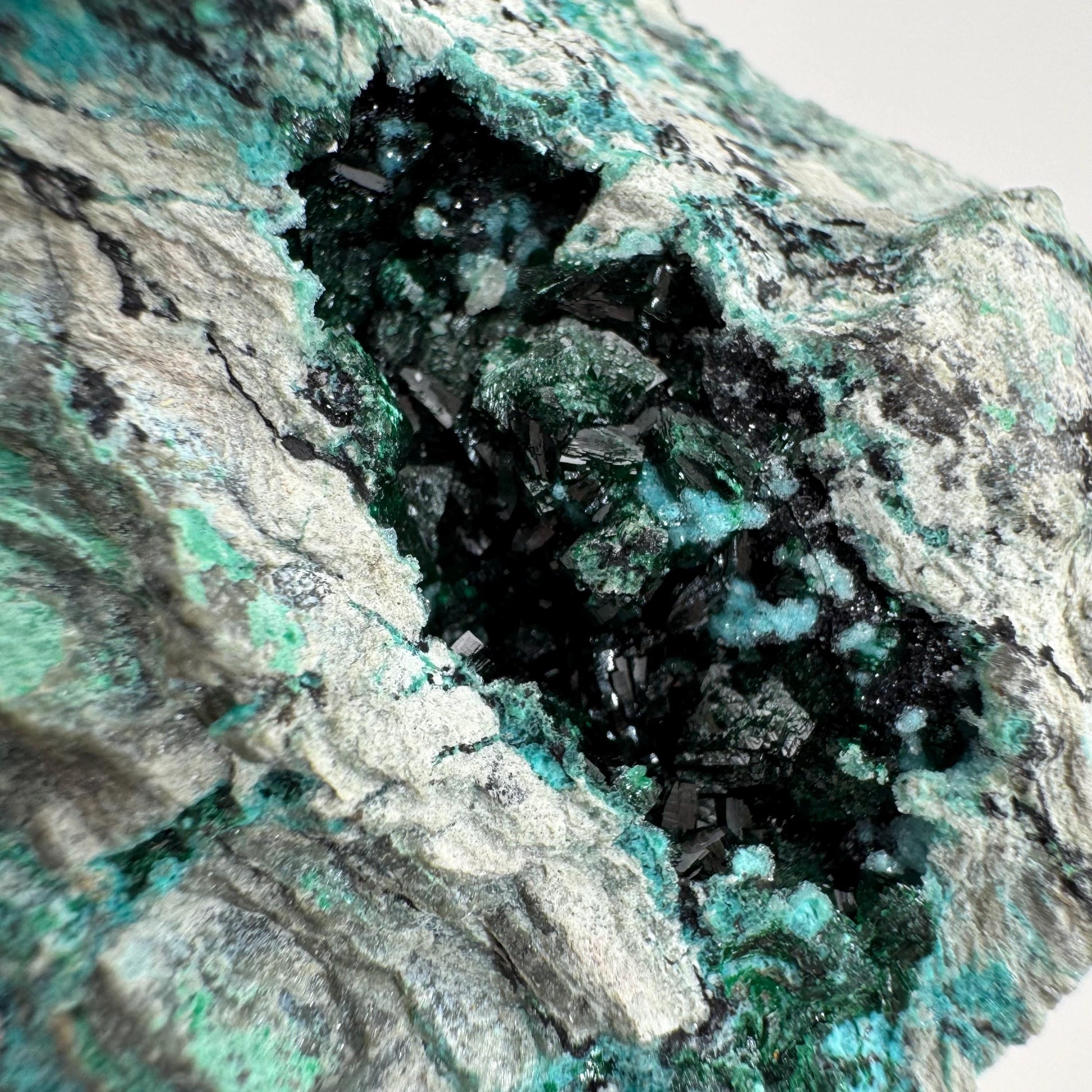 Chrysocolla w/ Malachite | blue crystal, mineral specimen from DR Congo