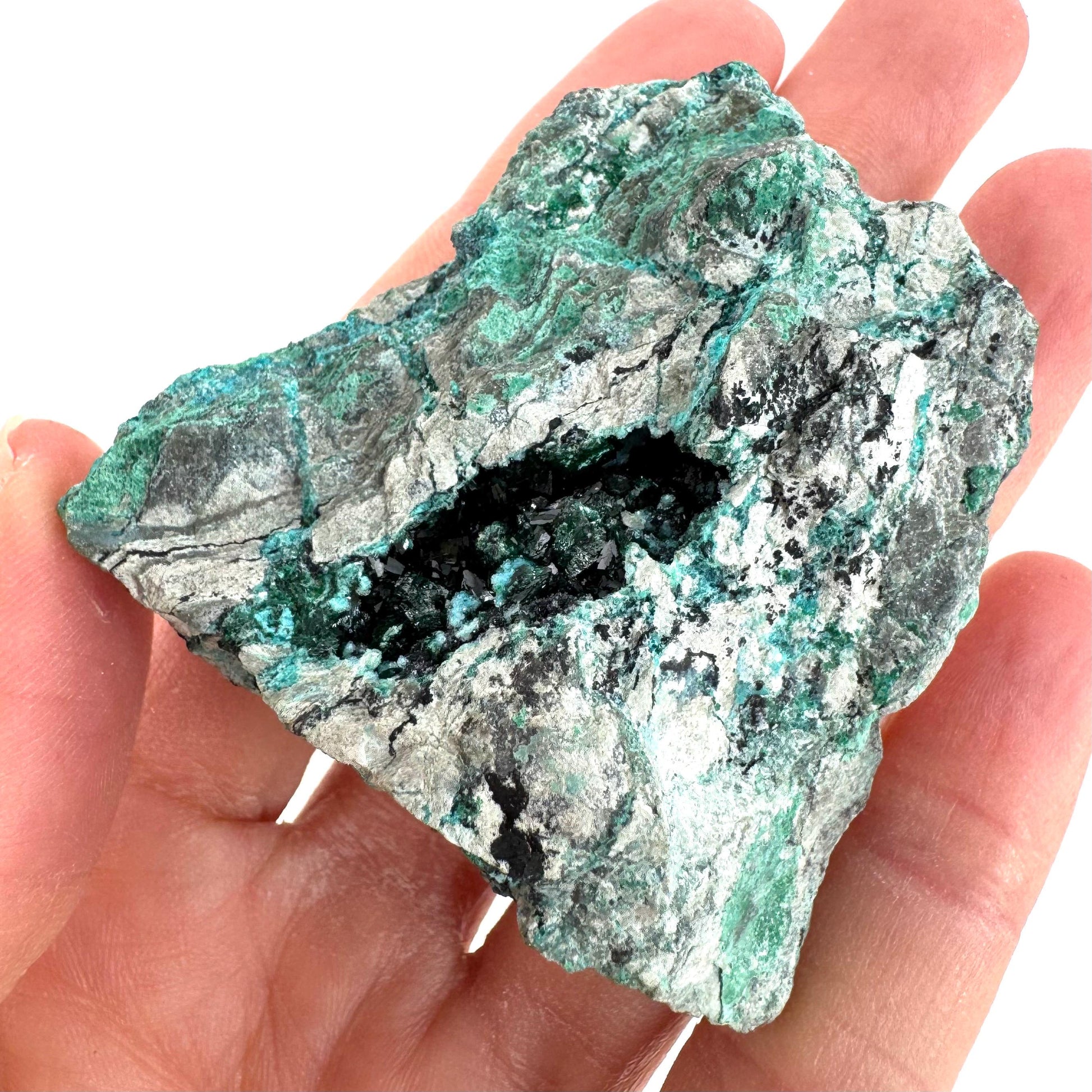 Chrysocolla w/ Malachite | blue crystal, mineral specimen from DR Congo