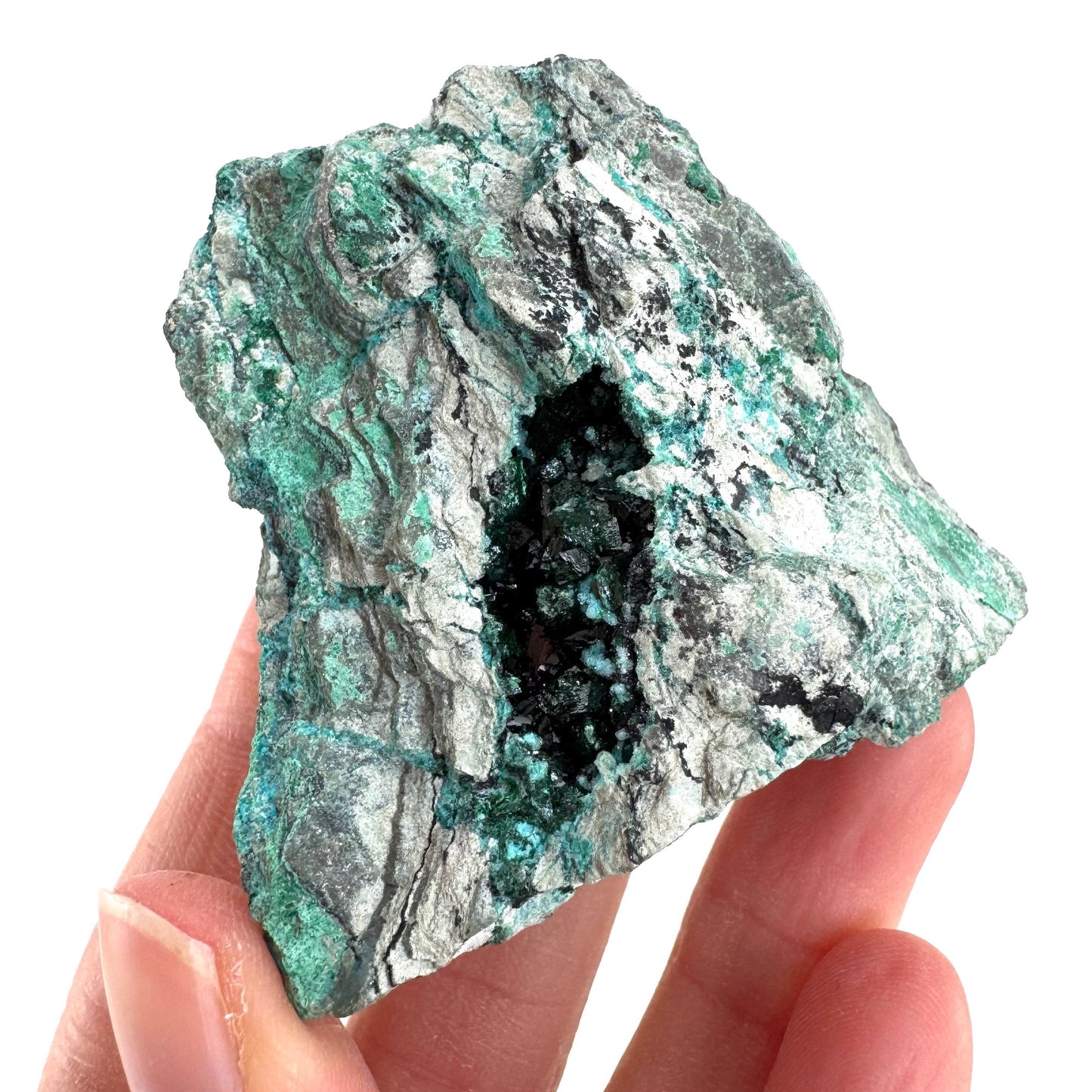 Chrysocolla w/ Malachite | blue crystal, mineral specimen from DR Congo