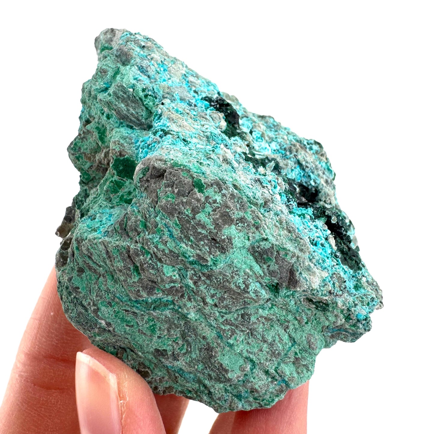 Chrysocolla w/ Malachite | blue crystal, mineral specimen from DR Congo