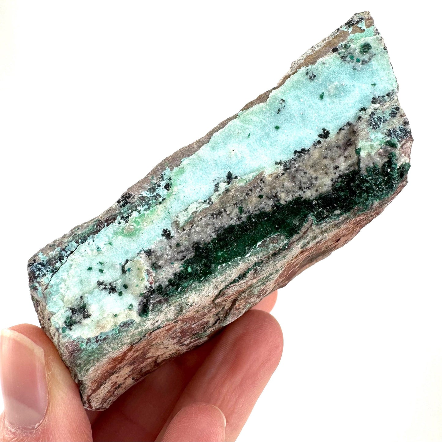 Sparkly Druzy Chrysocolla with Malachite | Raw Blue Crystal, Mineral Specimen from DR Congo