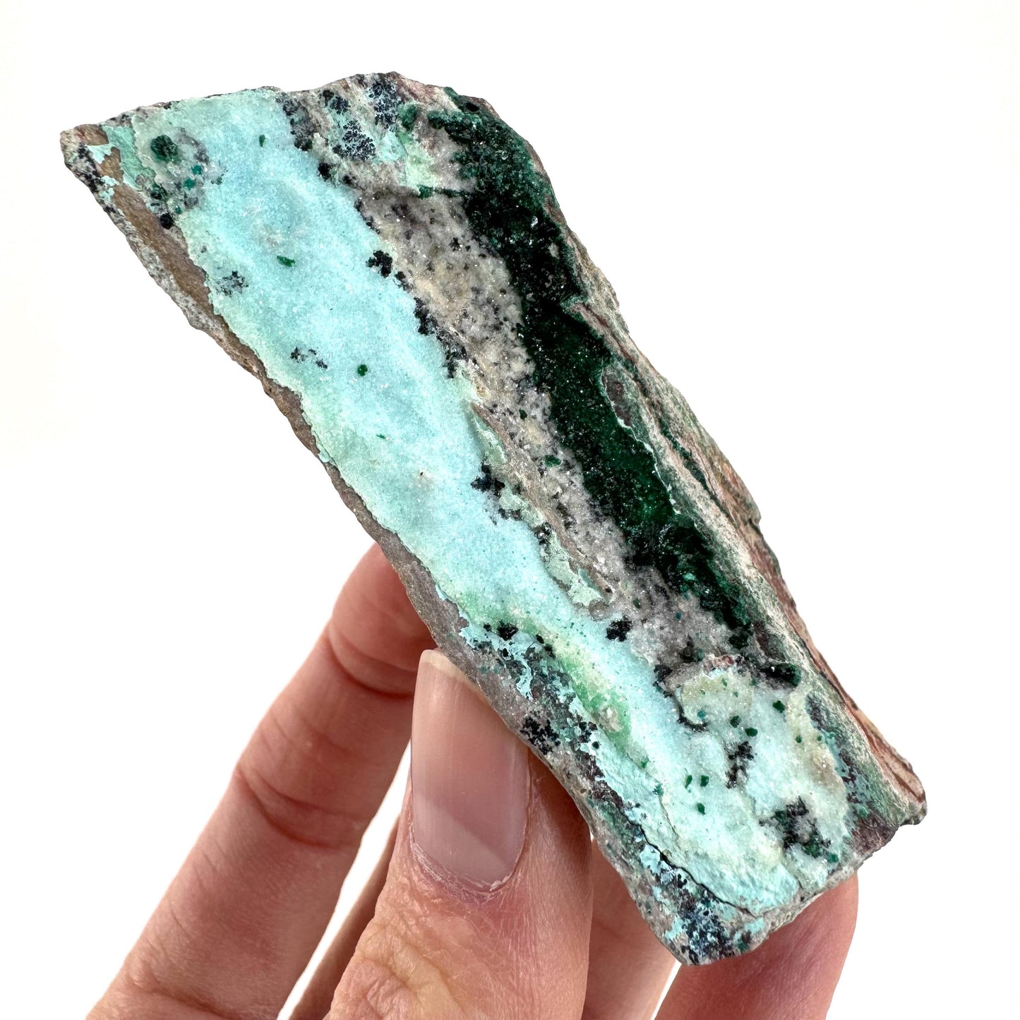 Sparkly Druzy Chrysocolla with Malachite | Raw Blue Crystal, Mineral Specimen from DR Congo
