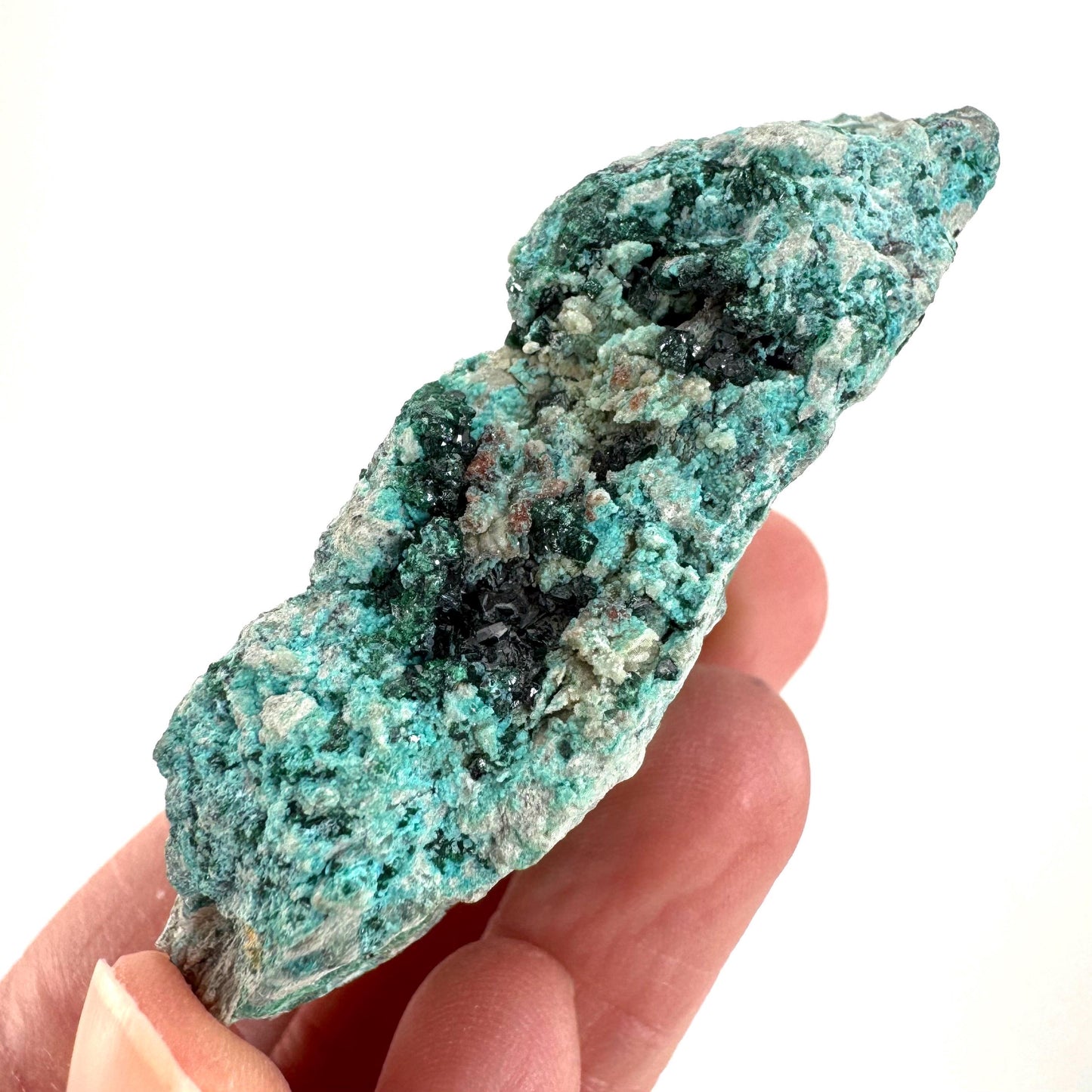 Chrysocolla w/ Malachite | blue crystal, mineral specimen from DR Congo