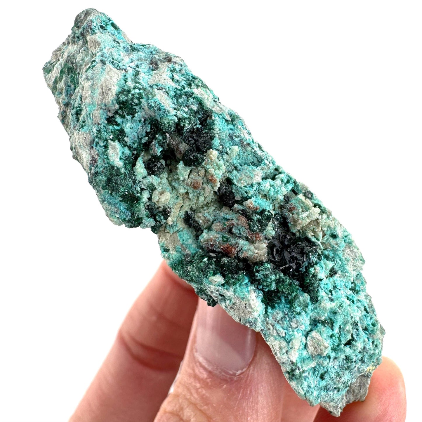 Chrysocolla w/ Malachite | blue crystal, mineral specimen from DR Congo