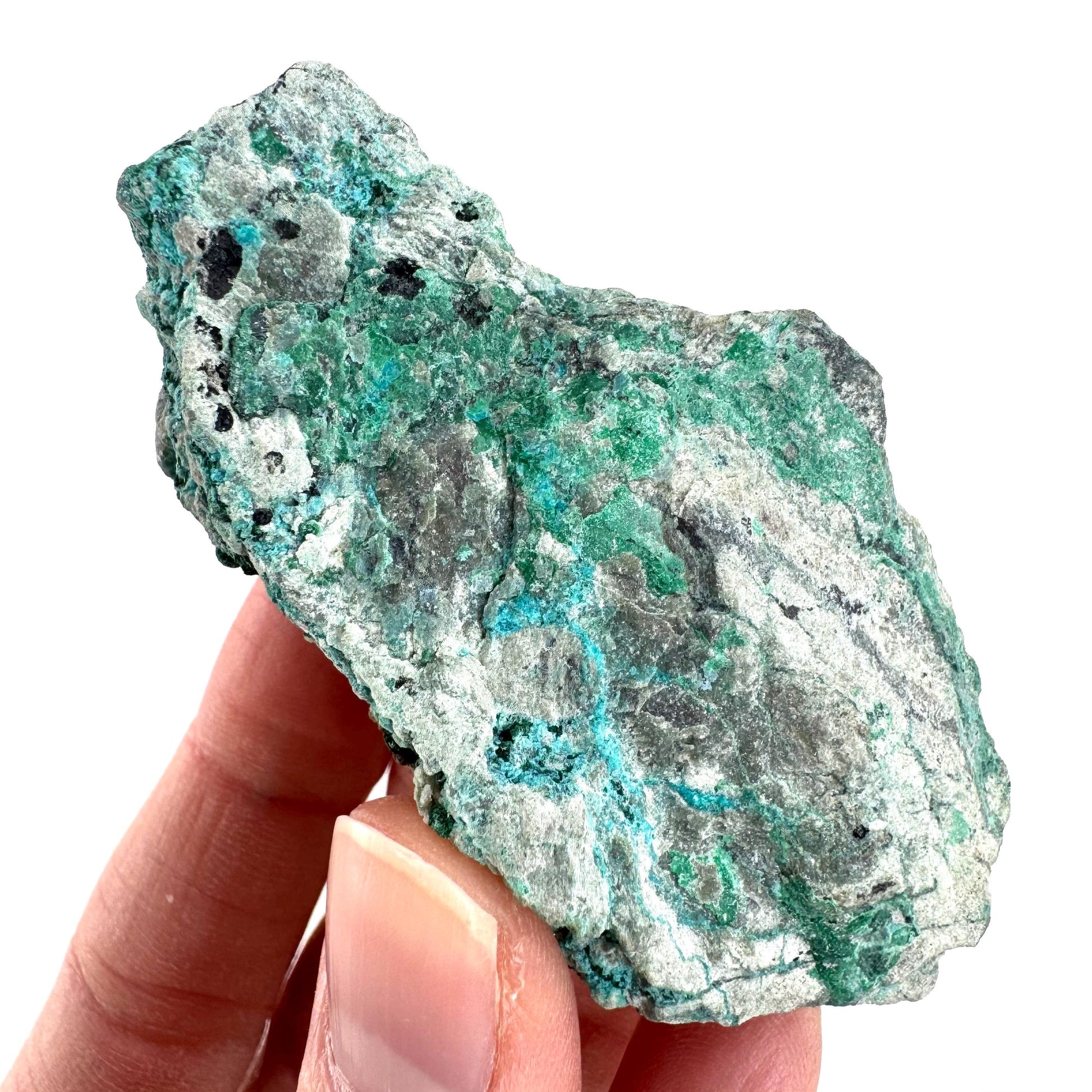 Chrysocolla w/ Malachite | blue crystal, mineral specimen from DR Congo