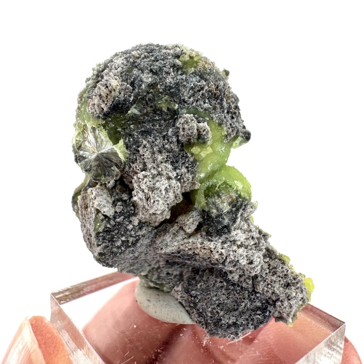 Wavellite (Arkansas, USA) | green crystal cluster, mineral specimen