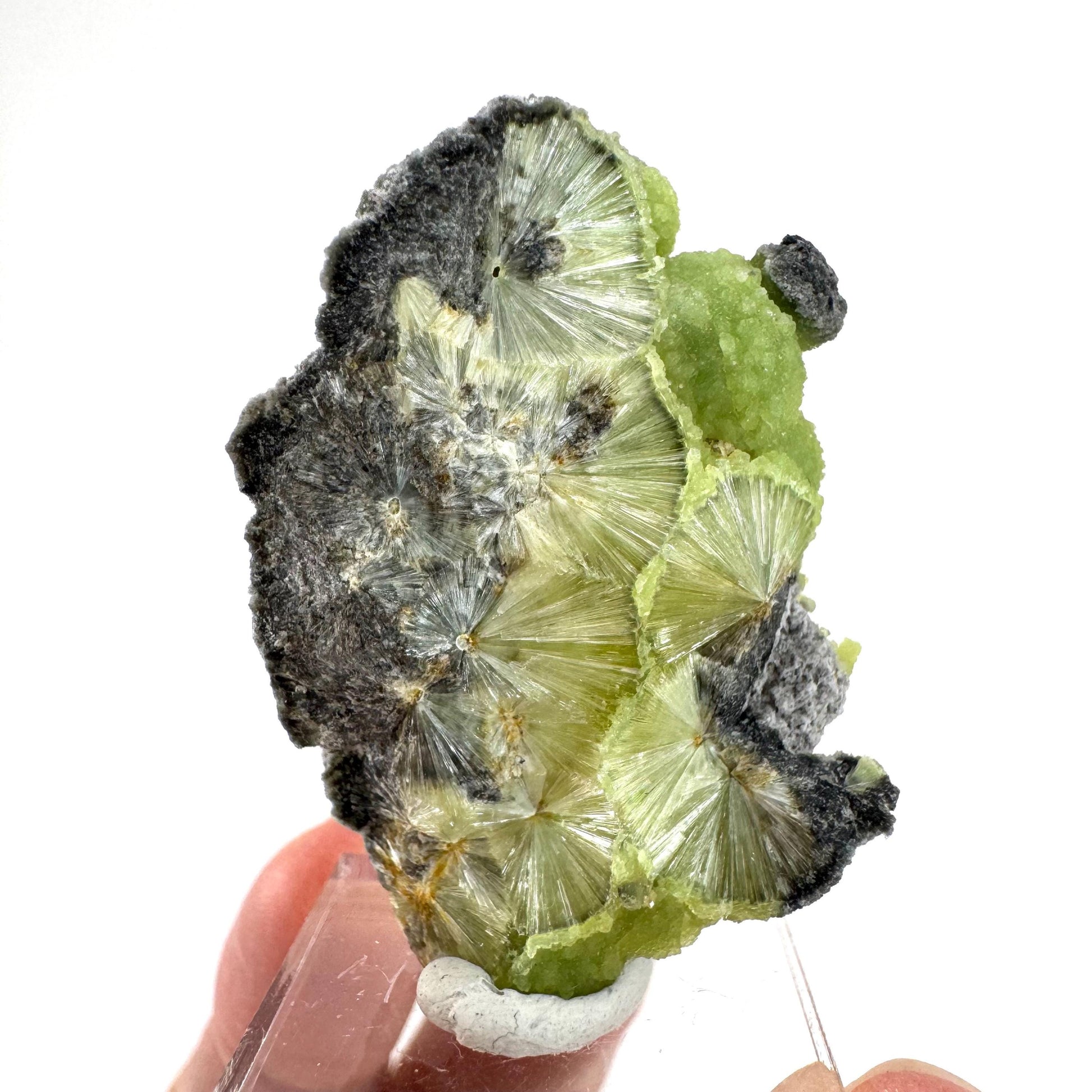 Wavellite (Arkansas, USA) | green crystal cluster, mineral specimen