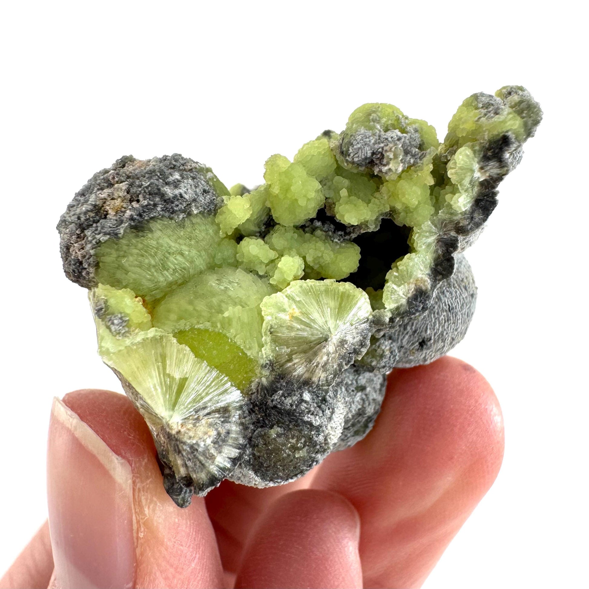 Wavellite (Arkansas, USA) | green crystal cluster, mineral specimen