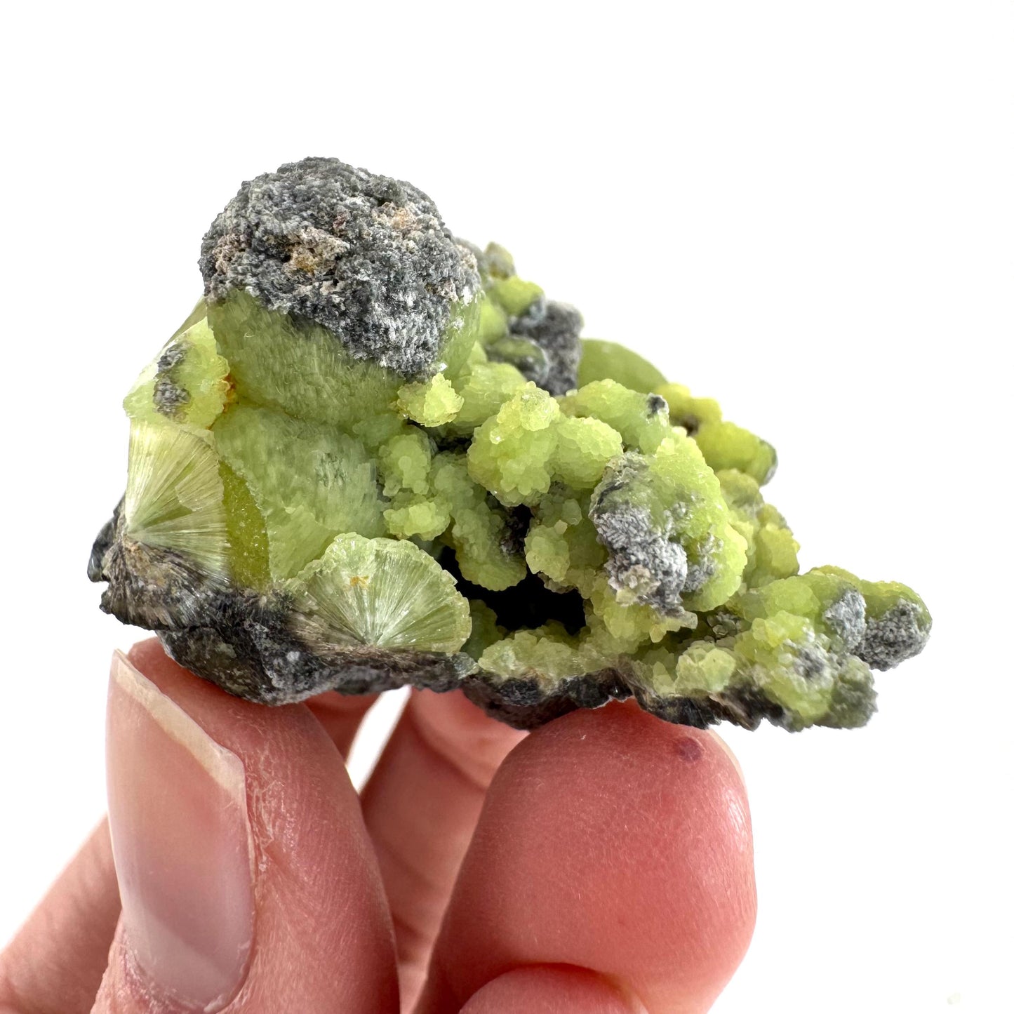 Wavellite (Arkansas, USA) | green crystal cluster, mineral specimen