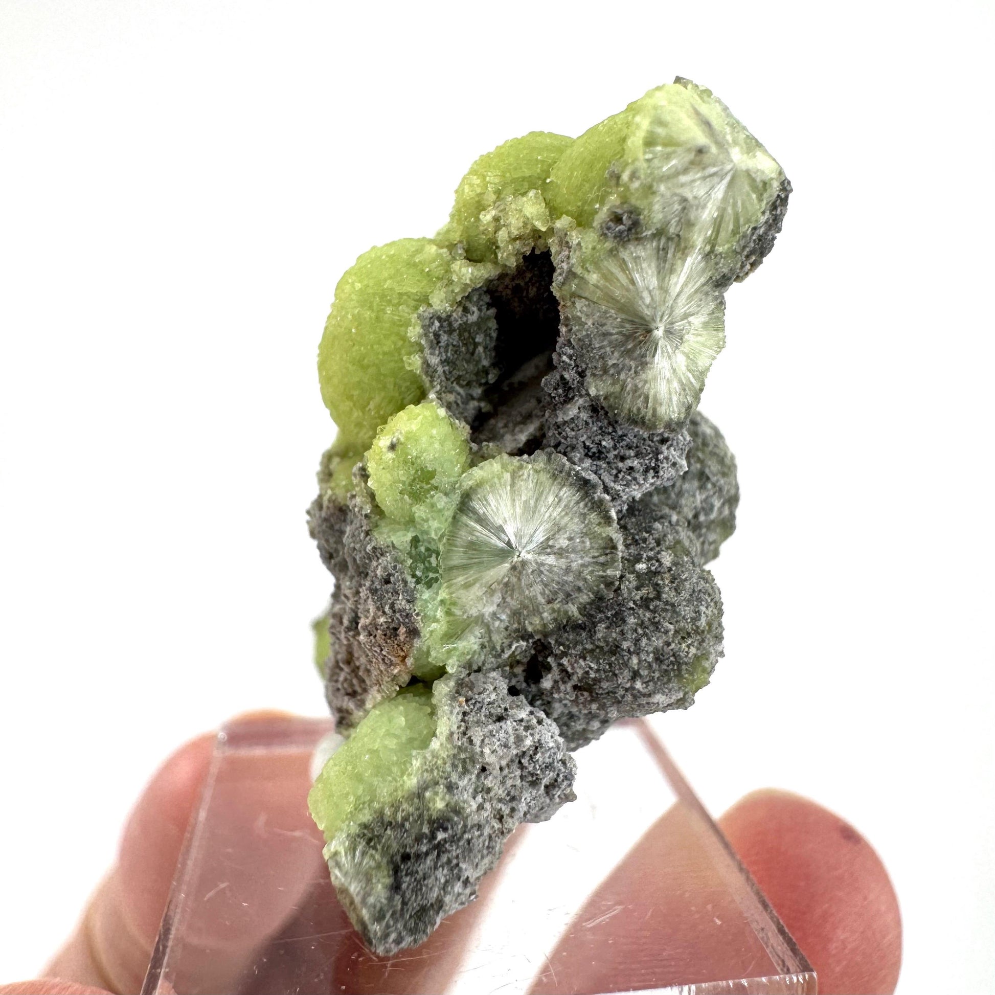 Wavellite (Arkansas, USA) | green crystal cluster, mineral specimen