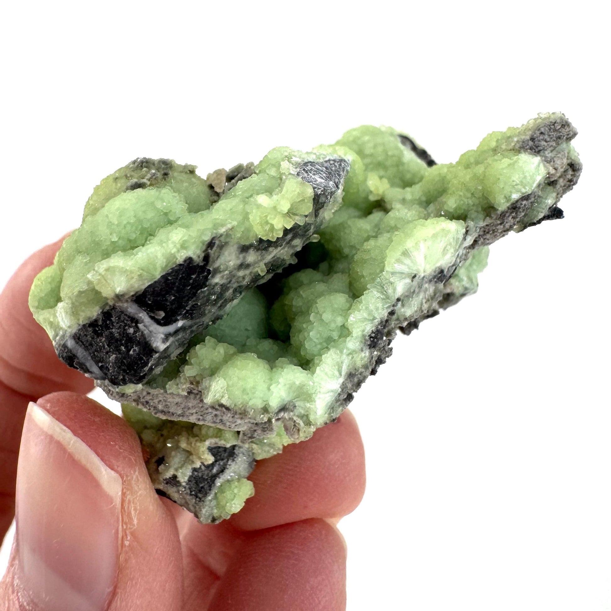 Wavellite (Arkansas, USA) | green crystal cluster, mineral specimen